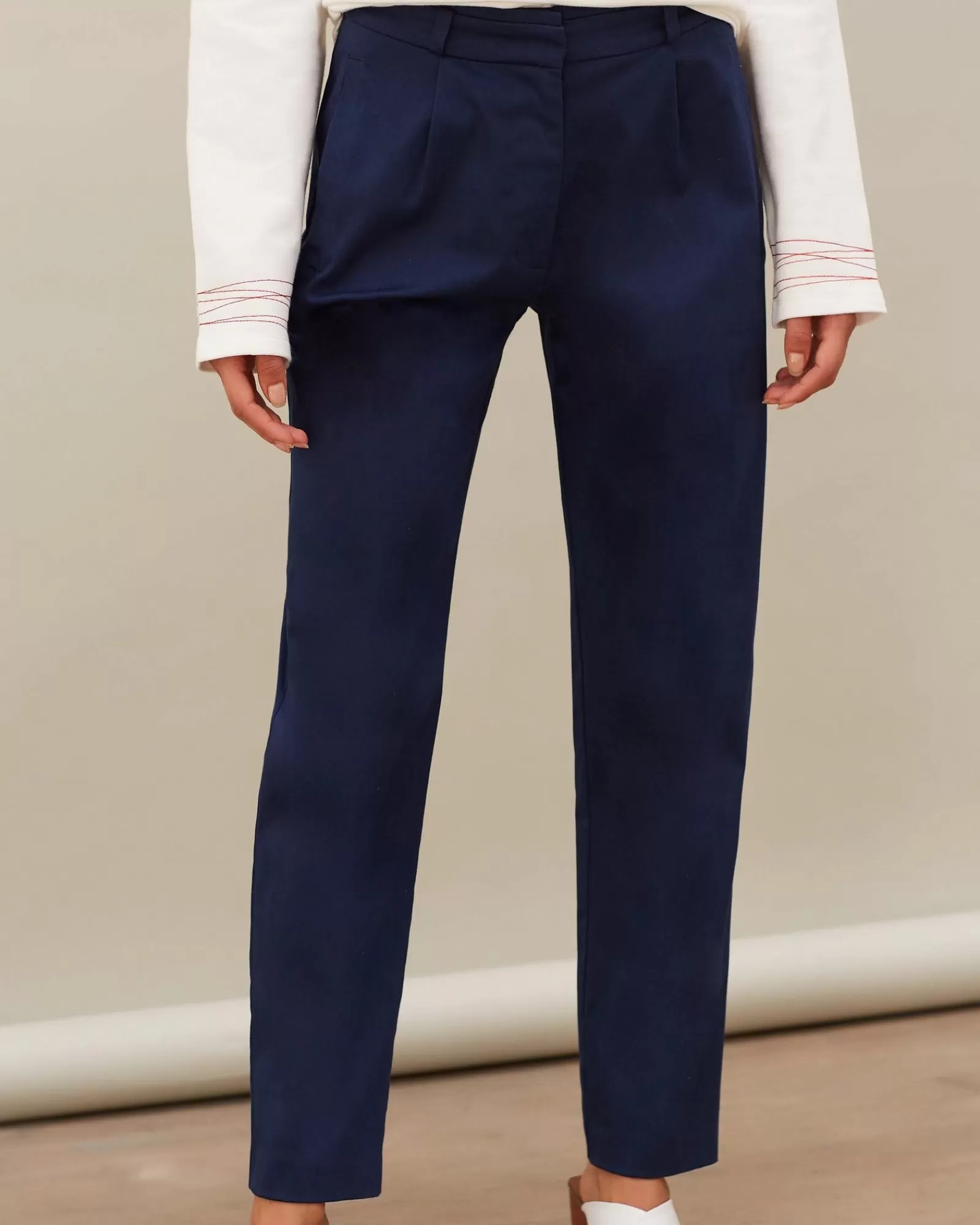 La Piscine Paris Pantalon fuselé taille haute Chacok Bleu Fashion