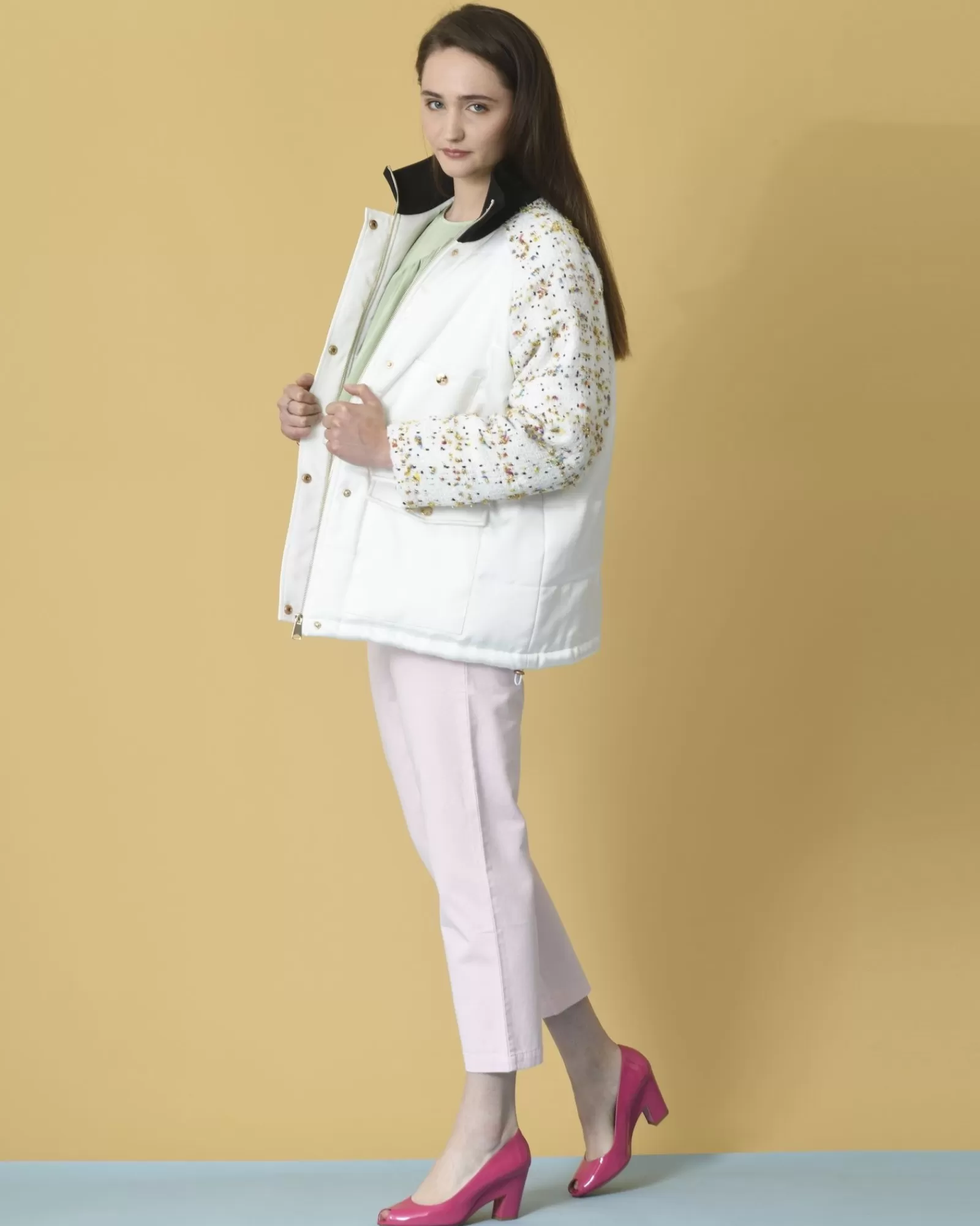 La Piscine Paris Pantalon fuselé raccourci en coton Bella Jones Rose Online