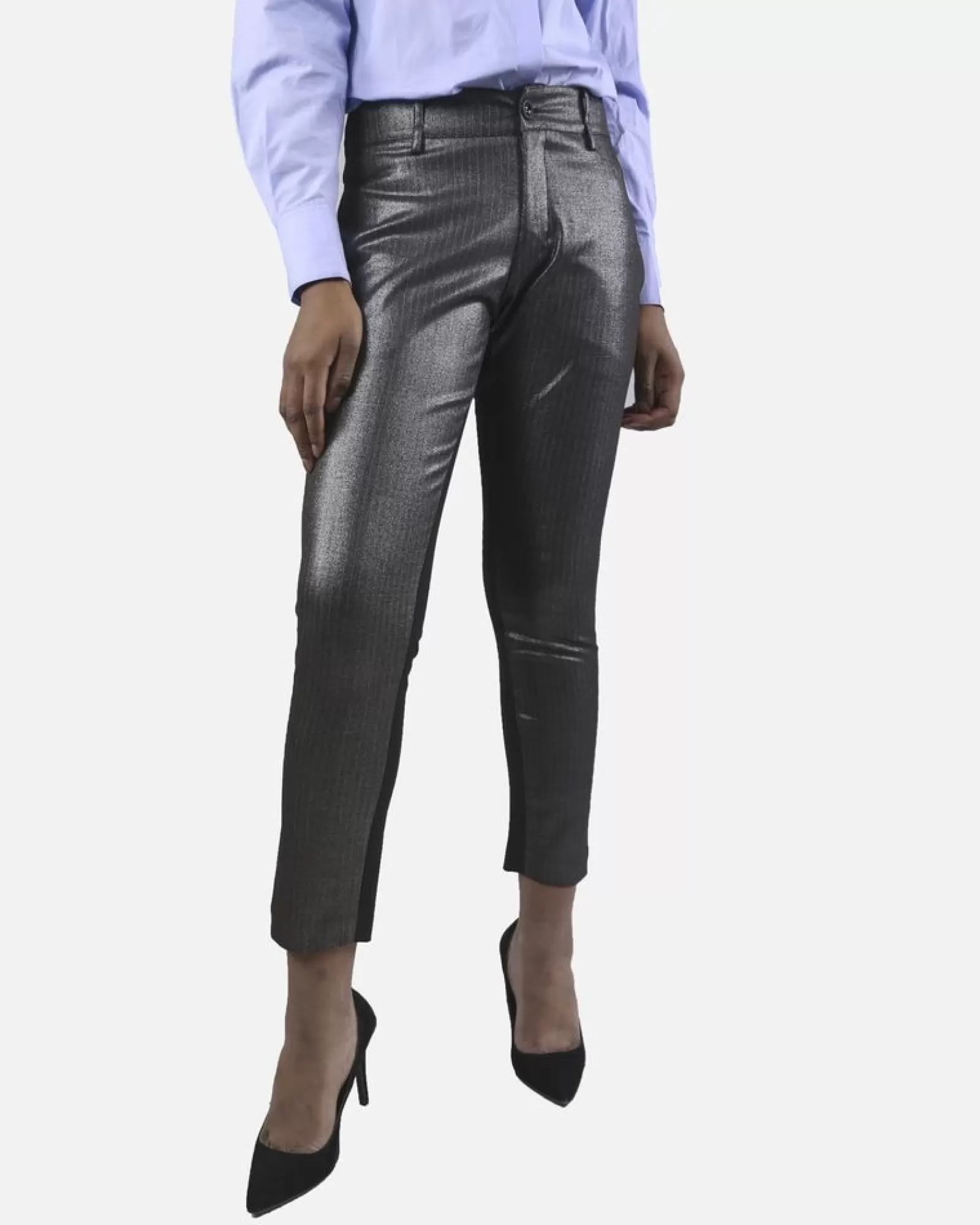La Piscine Paris Pantalon à rayures Isabelle Blanche Gris Cheap