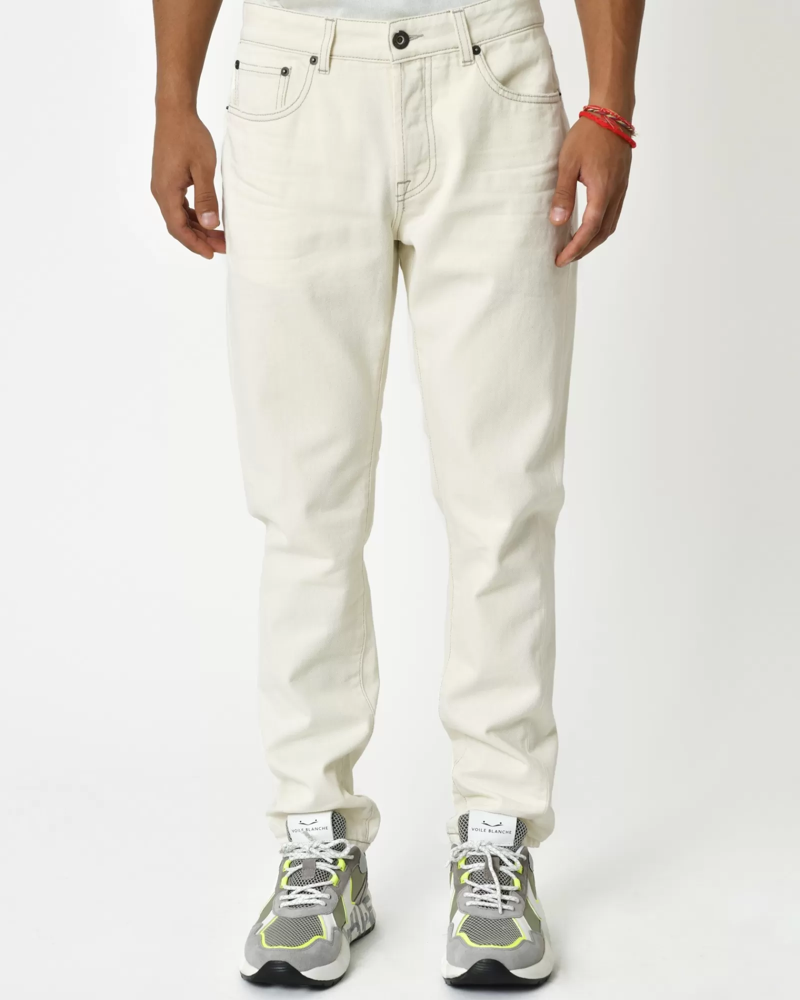 La Piscine Paris Pantalon jeans en coton Ixos Beige Cheap