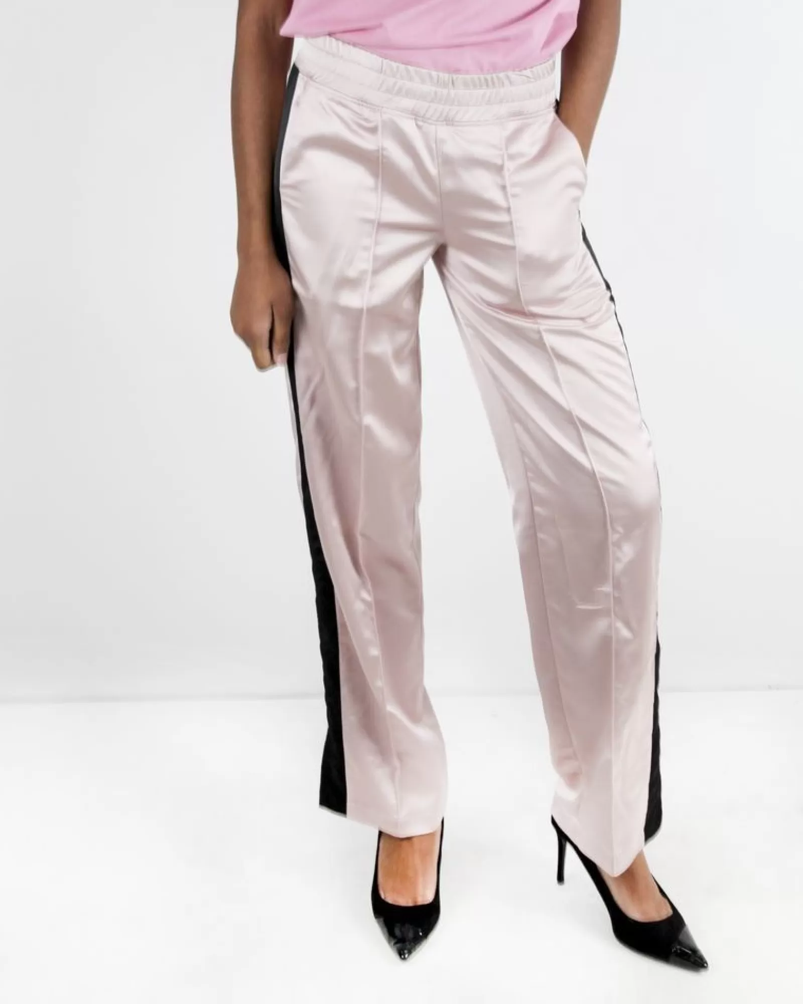 La Piscine Paris Pantalon jogging en satin à bandes latérales Jijil Rose Online