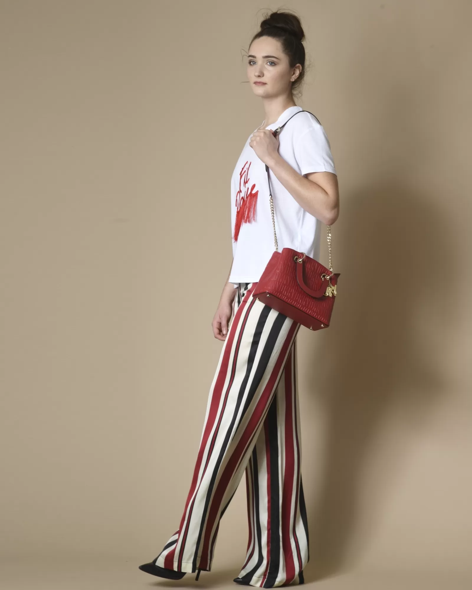 La Piscine Paris Pantalon large à rayures Space Simona Corsellini Beige Best Sale