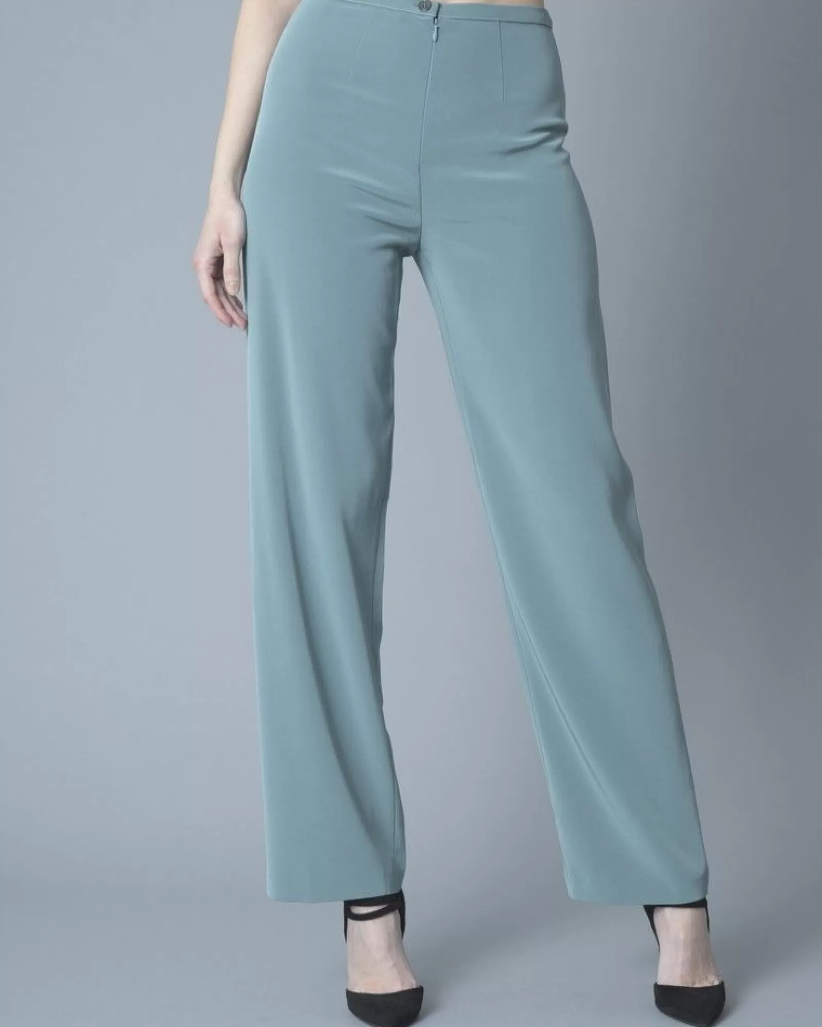La Piscine Paris Pantalon large en serge Del Cima Vert Cheap