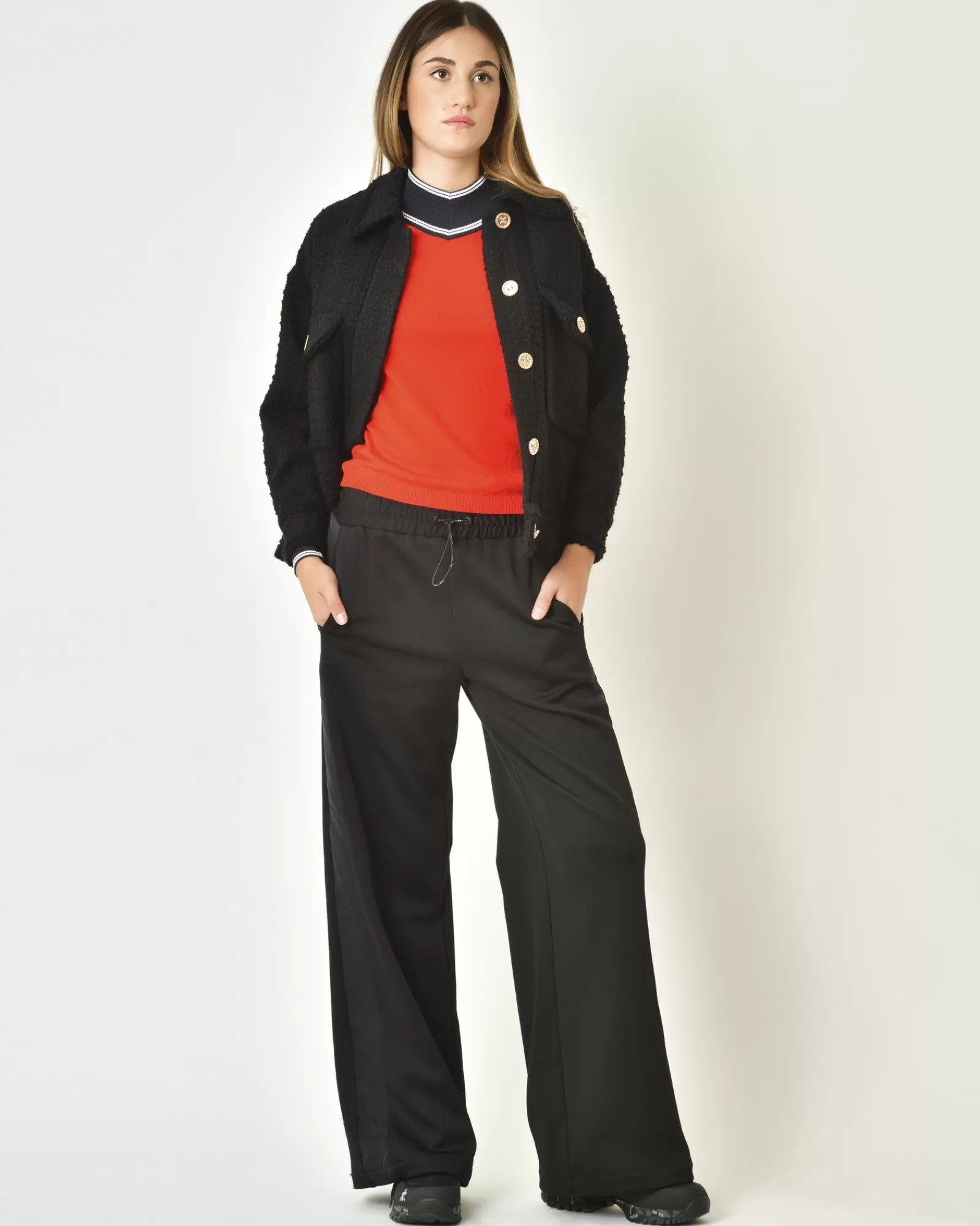 La Piscine Paris Pantalon large évasé Malloni Noir Cheap