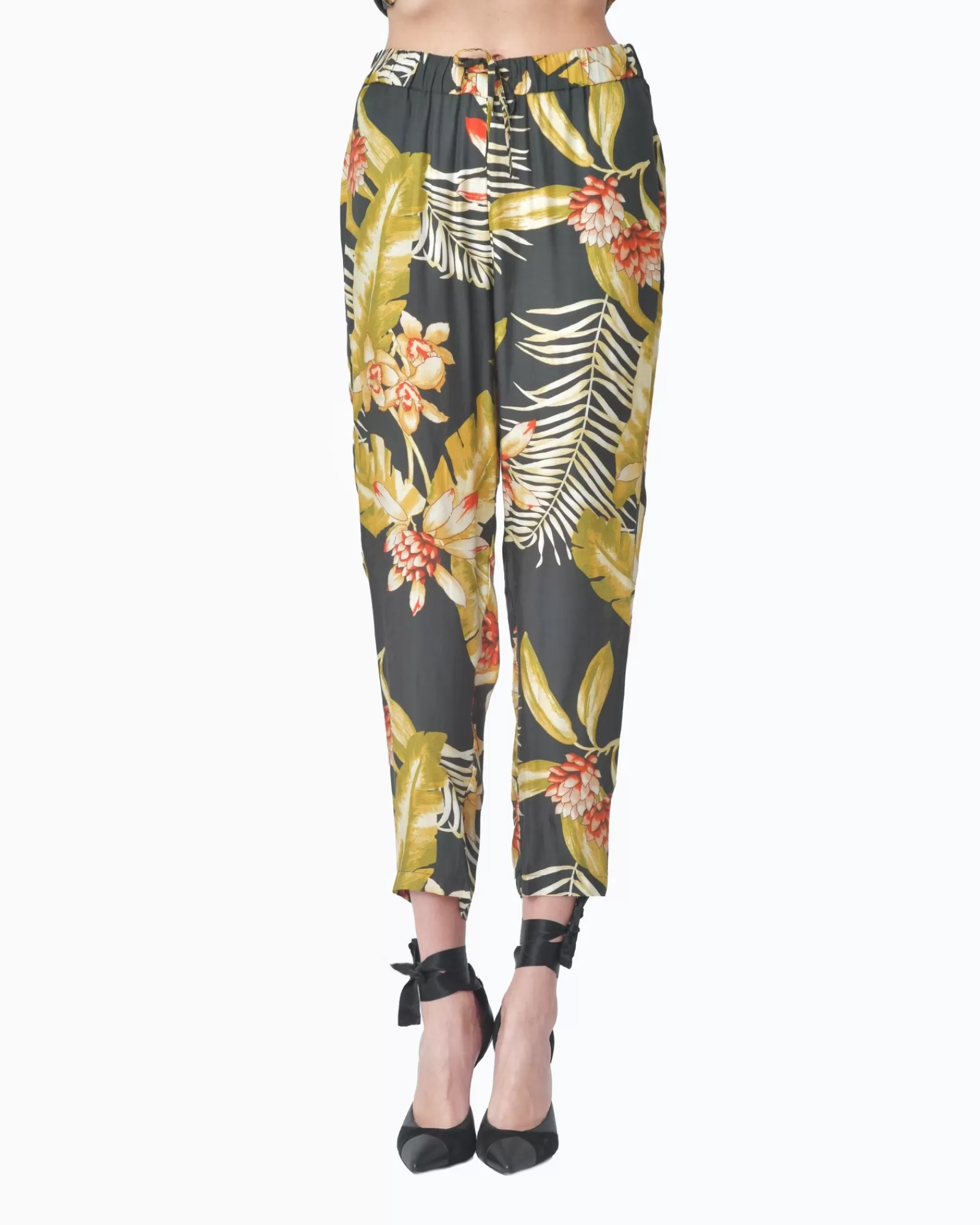 La Piscine Paris Pantalon motif forêt exotique d'ensemble Diega Noir Shop