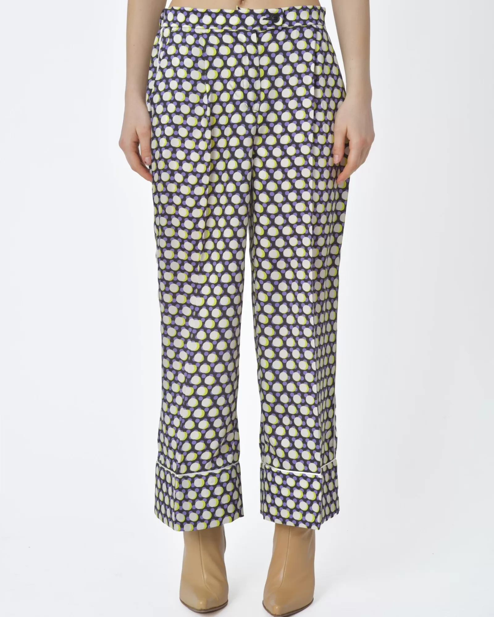 La Piscine Paris Pantalon motif rond Beatrice B Violet Flash Sale
