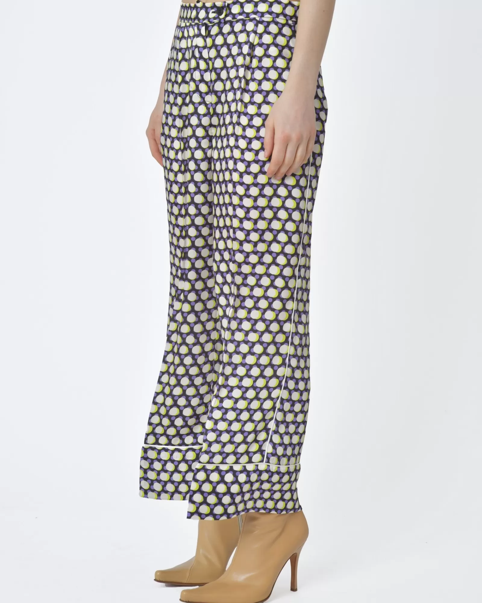 La Piscine Paris Pantalon motif rond Beatrice B Violet Flash Sale