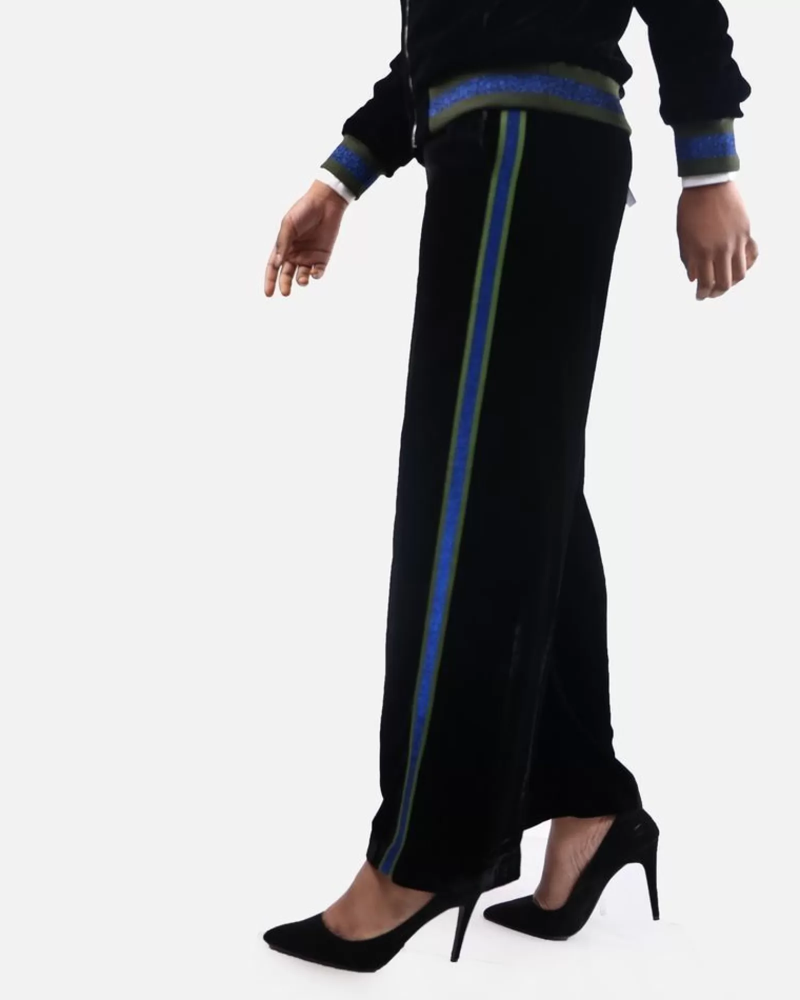 La Piscine Paris Pantalon à bandes Isabelle Blanche Noir Sale