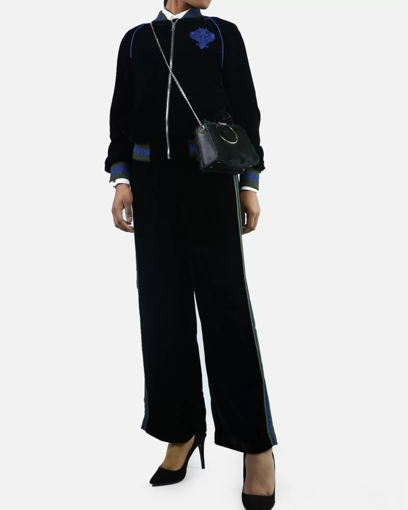 La Piscine Paris Pantalon à bandes Isabelle Blanche Noir Sale