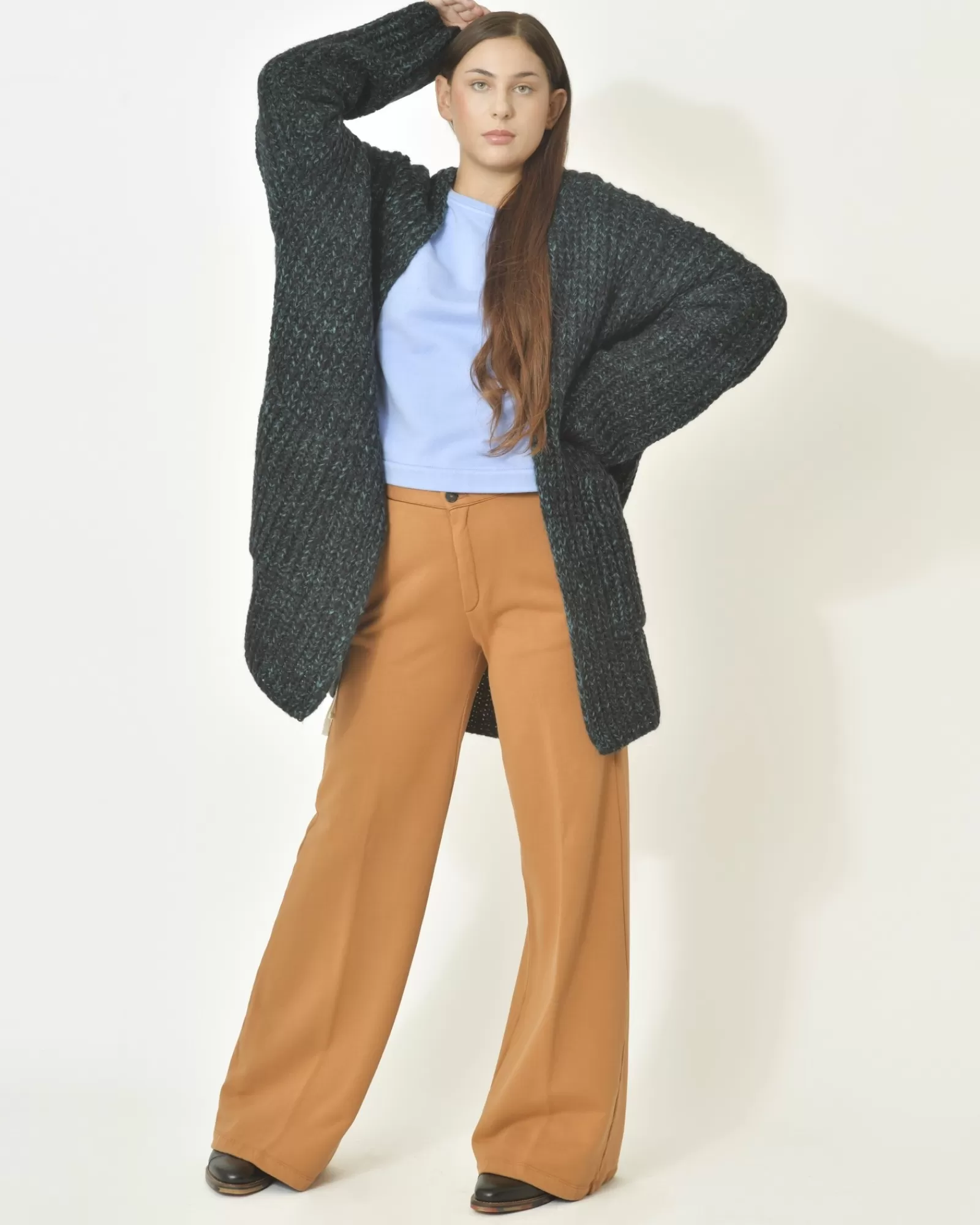 La Piscine Paris Pantalon taille haute en coton Forte Forte Camel Hot