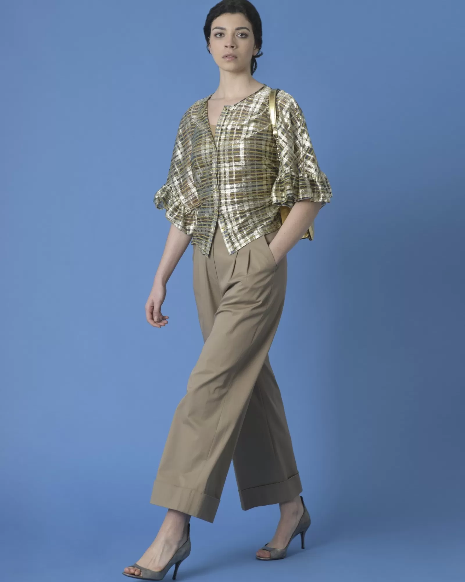 La Piscine Paris Pantalon évasé Tradition Novanta 3 Beige Outlet