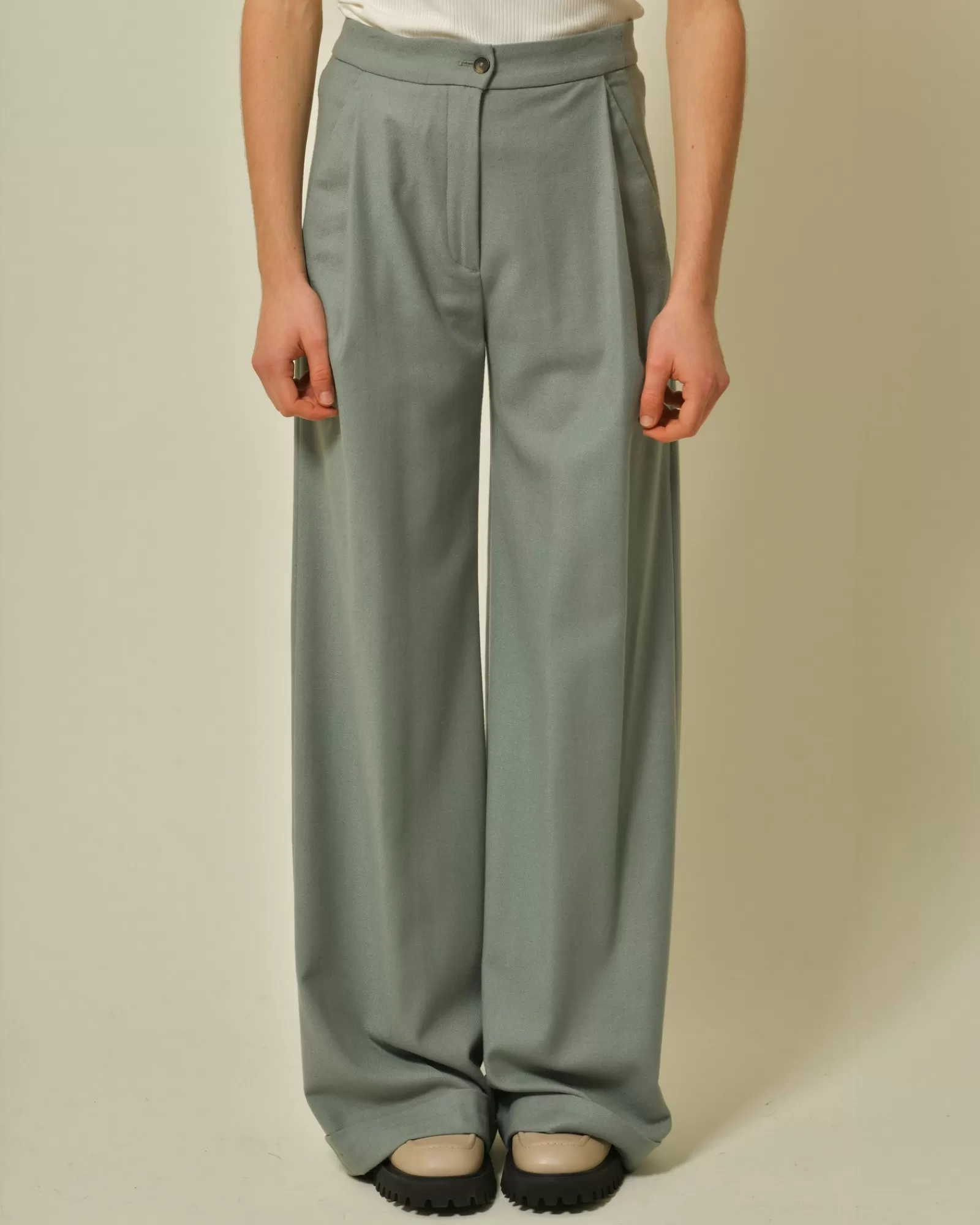 La Piscine Paris Pantalon évasé d’eau Diega Vert Cheap