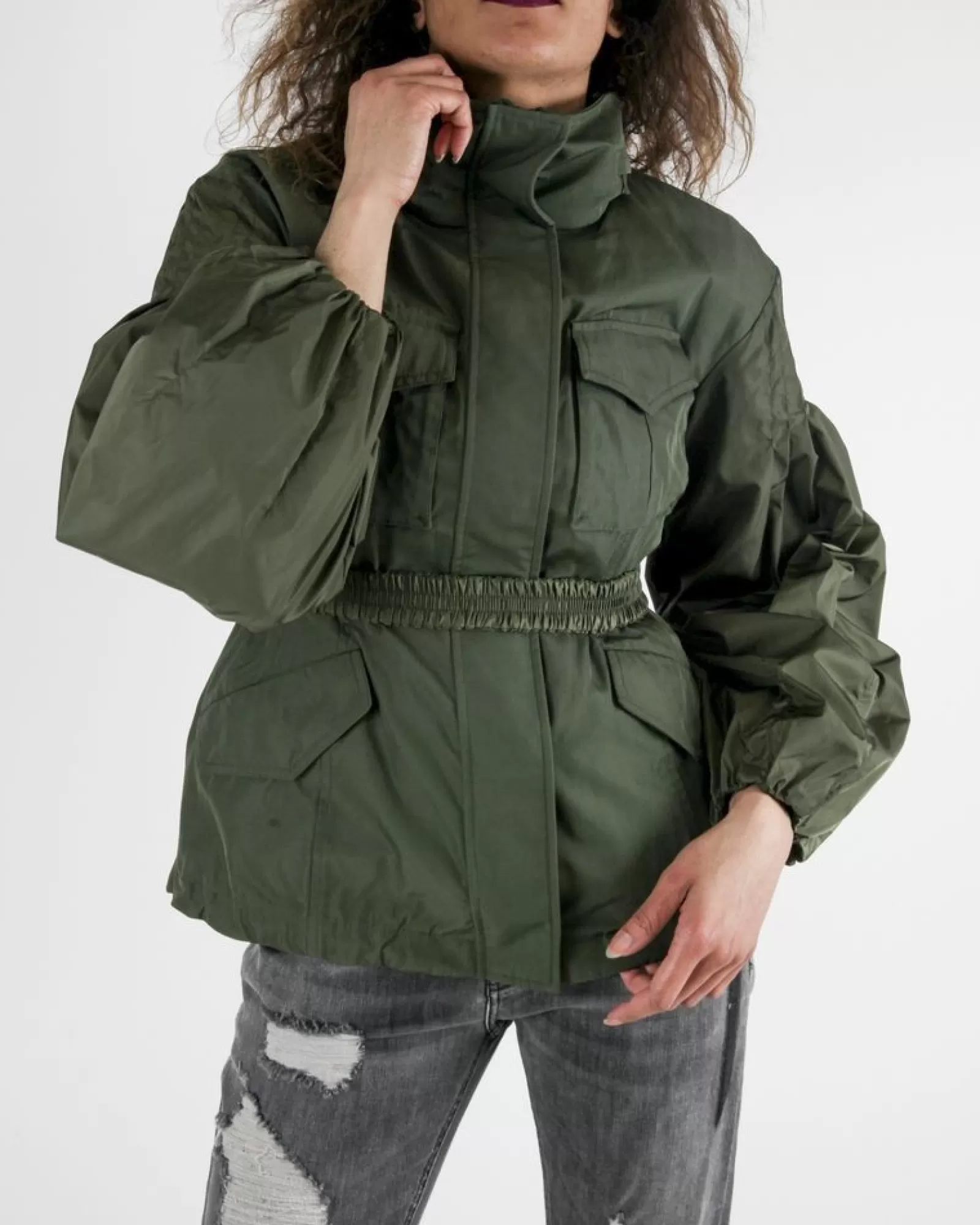 La Piscine Paris Parka à manches ballons Moncler Kaki Fashion