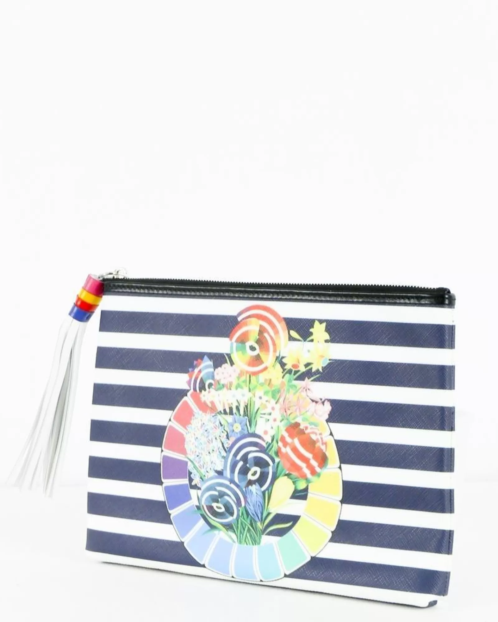 La Piscine Paris Pochette e rayée à motif coloré Mary Katrantzou Bleu Discount