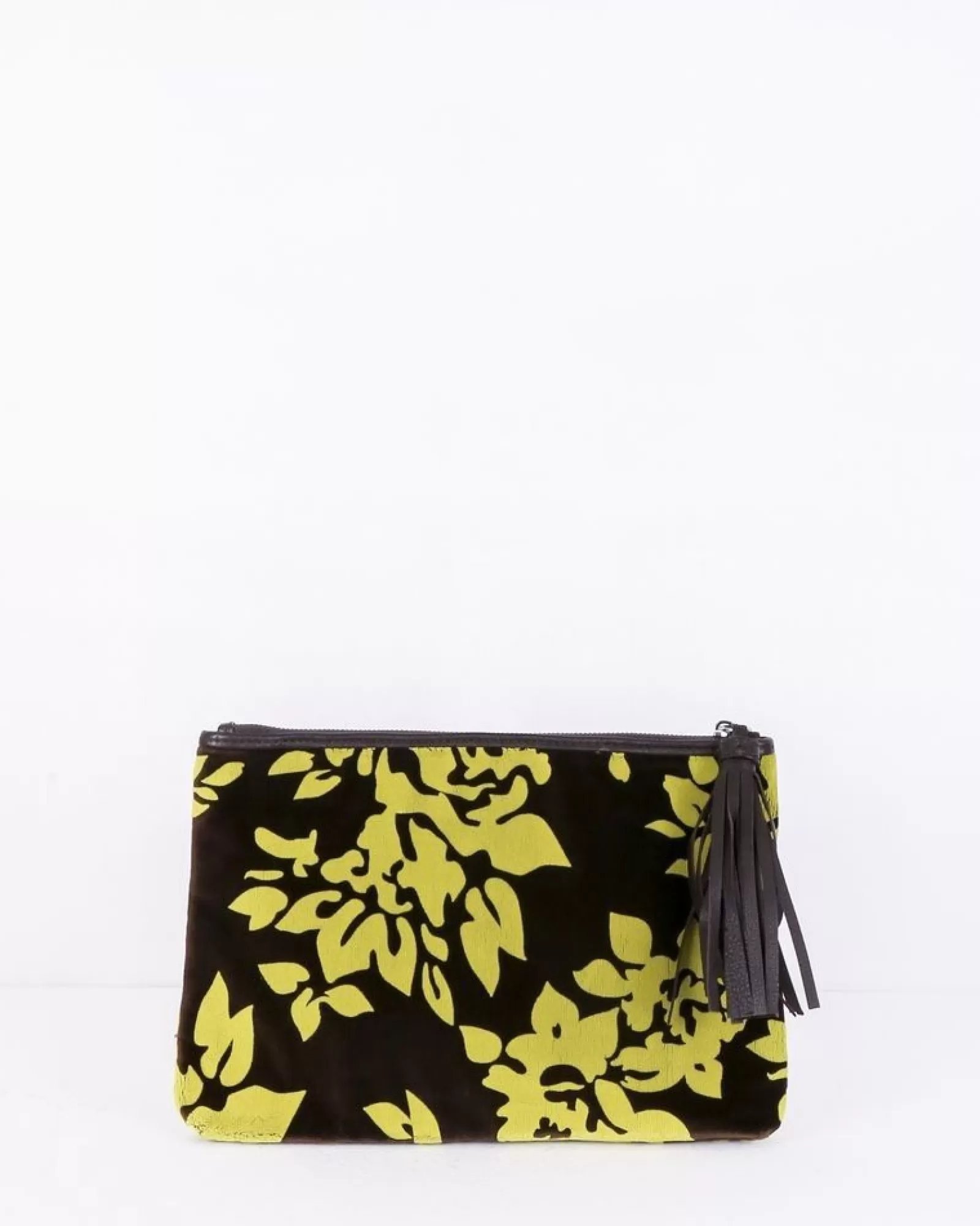 La Piscine Paris Pochette en velours bicolore fleurie Mary Katrantzou Marron Outlet