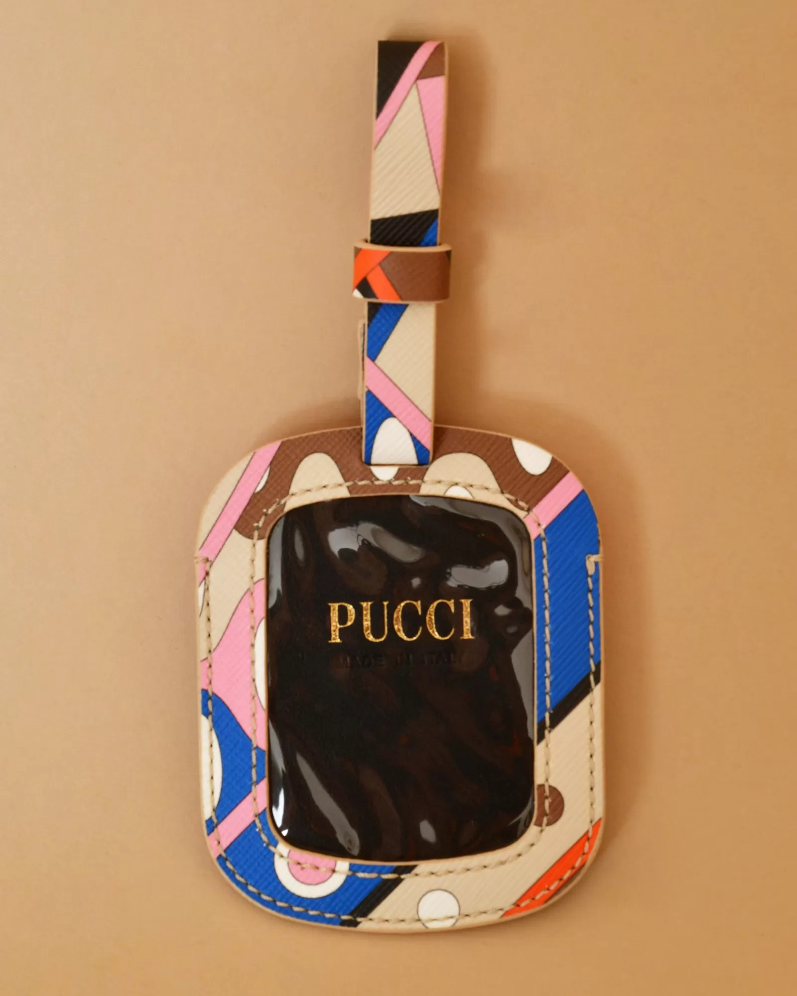 La Piscine Paris Porte-étiquette en cuir Emilio Pucci Multicolore New