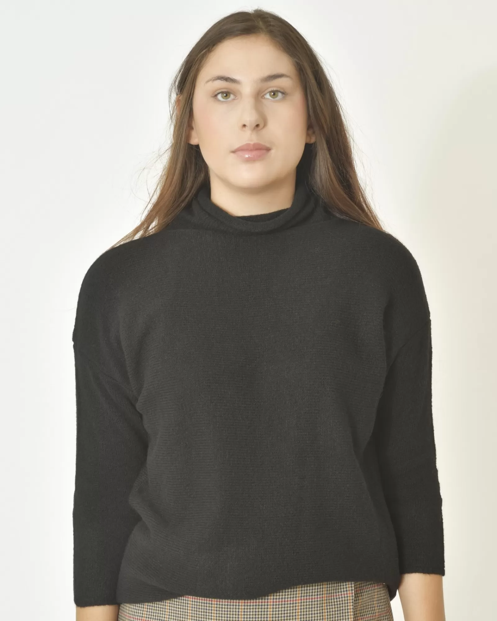 La Piscine Paris Pull à col montant Emma White Noir Flash Sale
