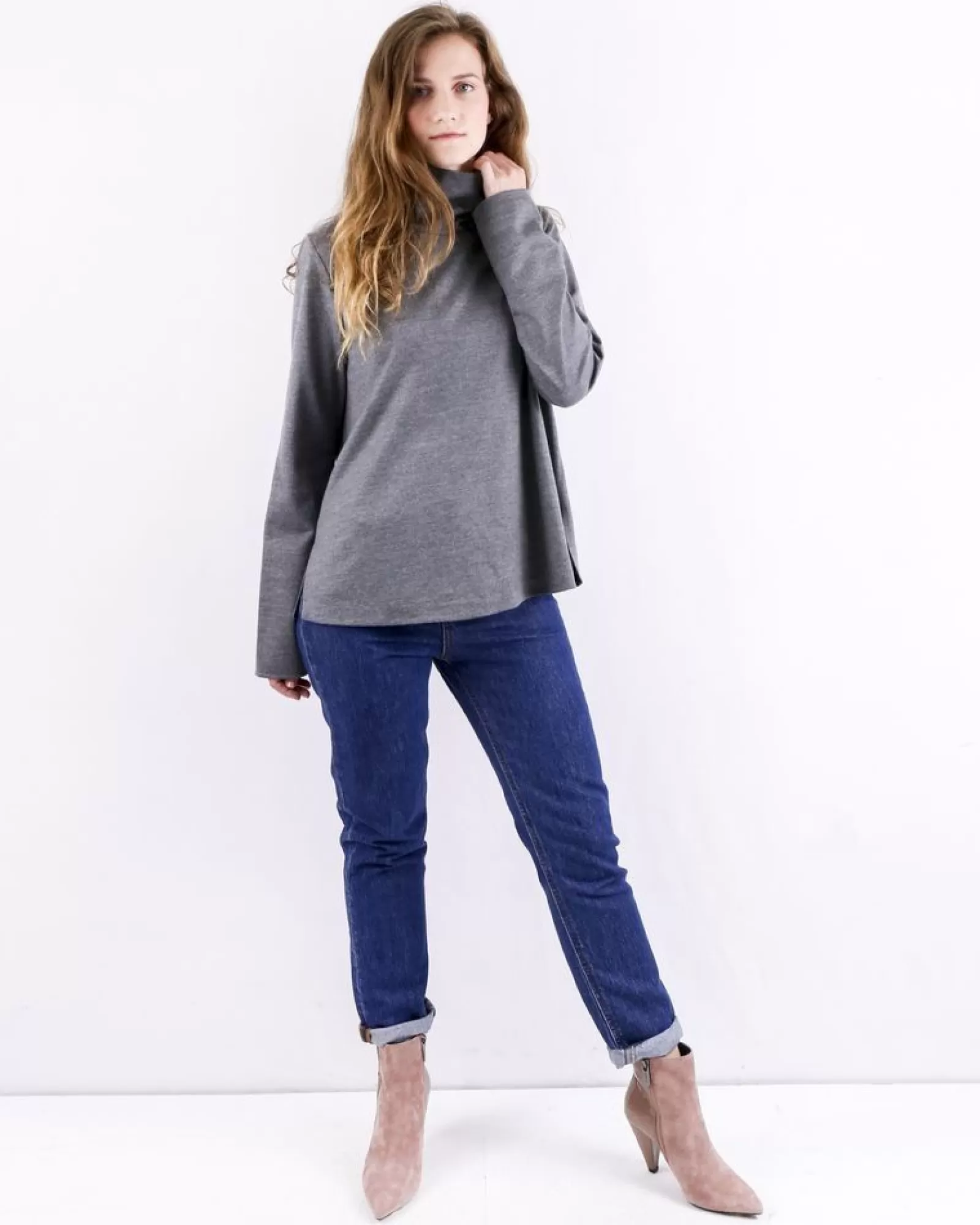 La Piscine Paris Pull à col roulé en laine vierge e Forte Forte Gris Online