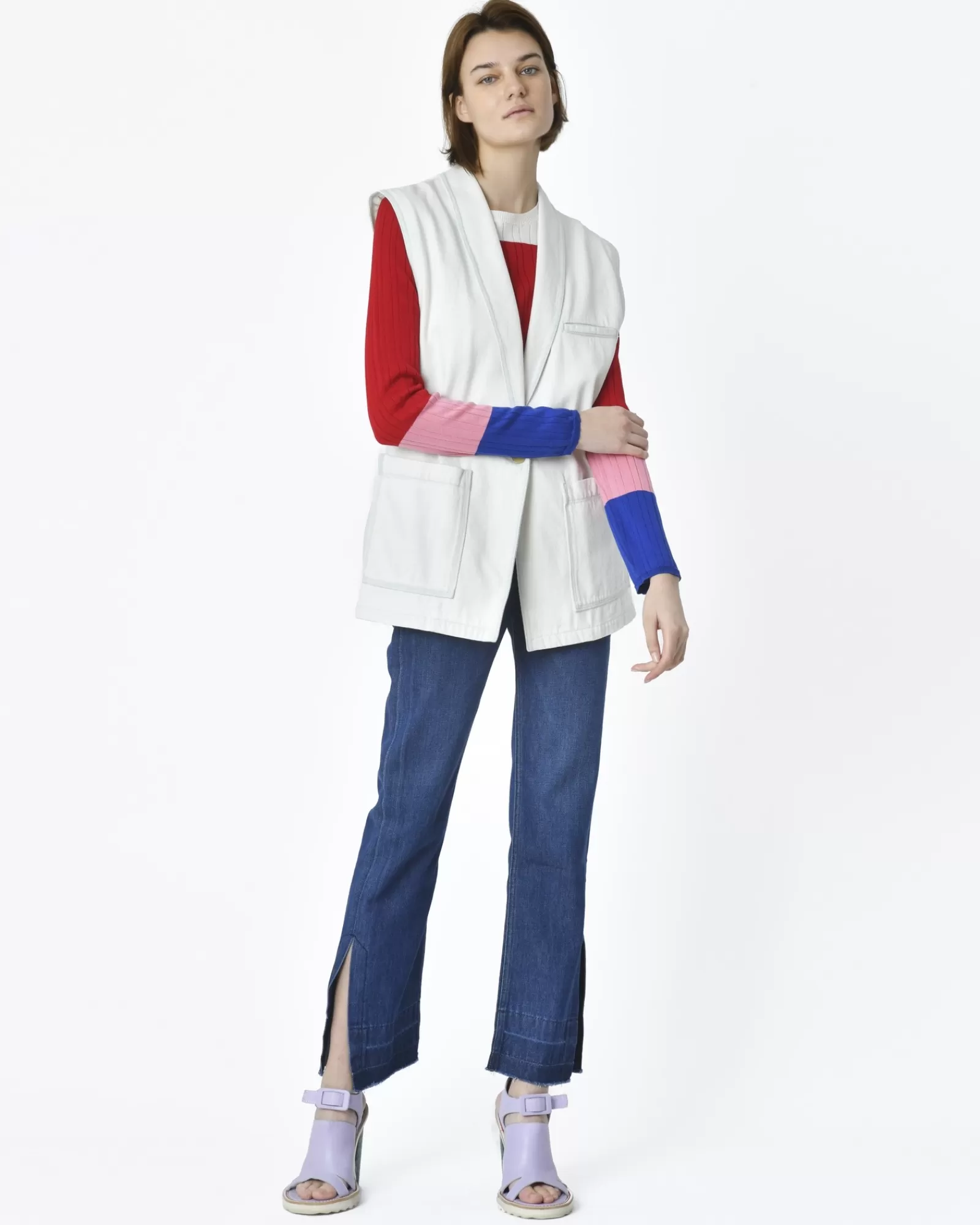La Piscine Paris Pull 4 colors block Collectors Club Rouge Fashion