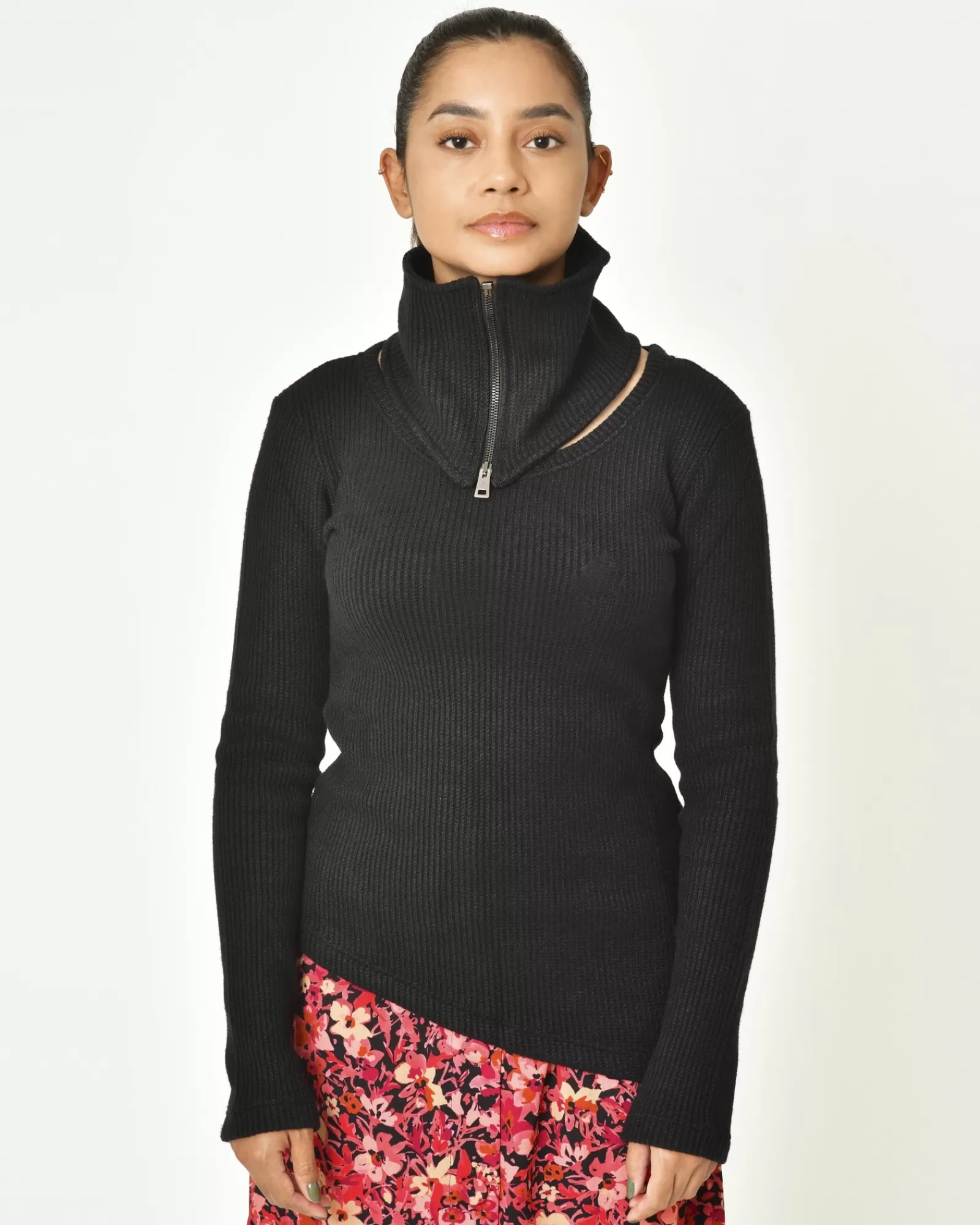 La Piscine Paris Pull asymétrique avec col amovible La Haine Inside Noir Cheap