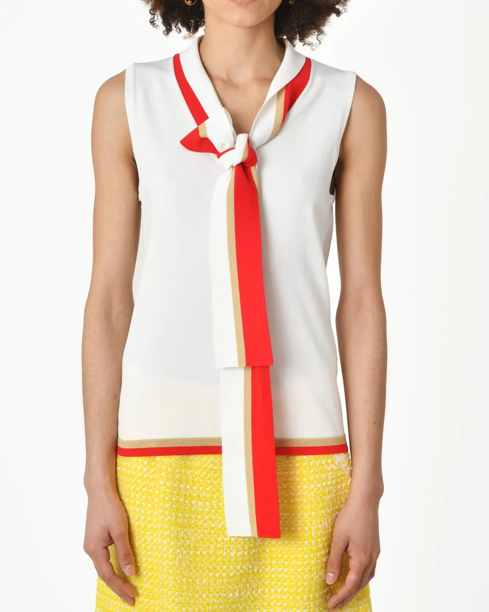 La Piscine Paris Pull bord rouge Edward Achour Blanc Best