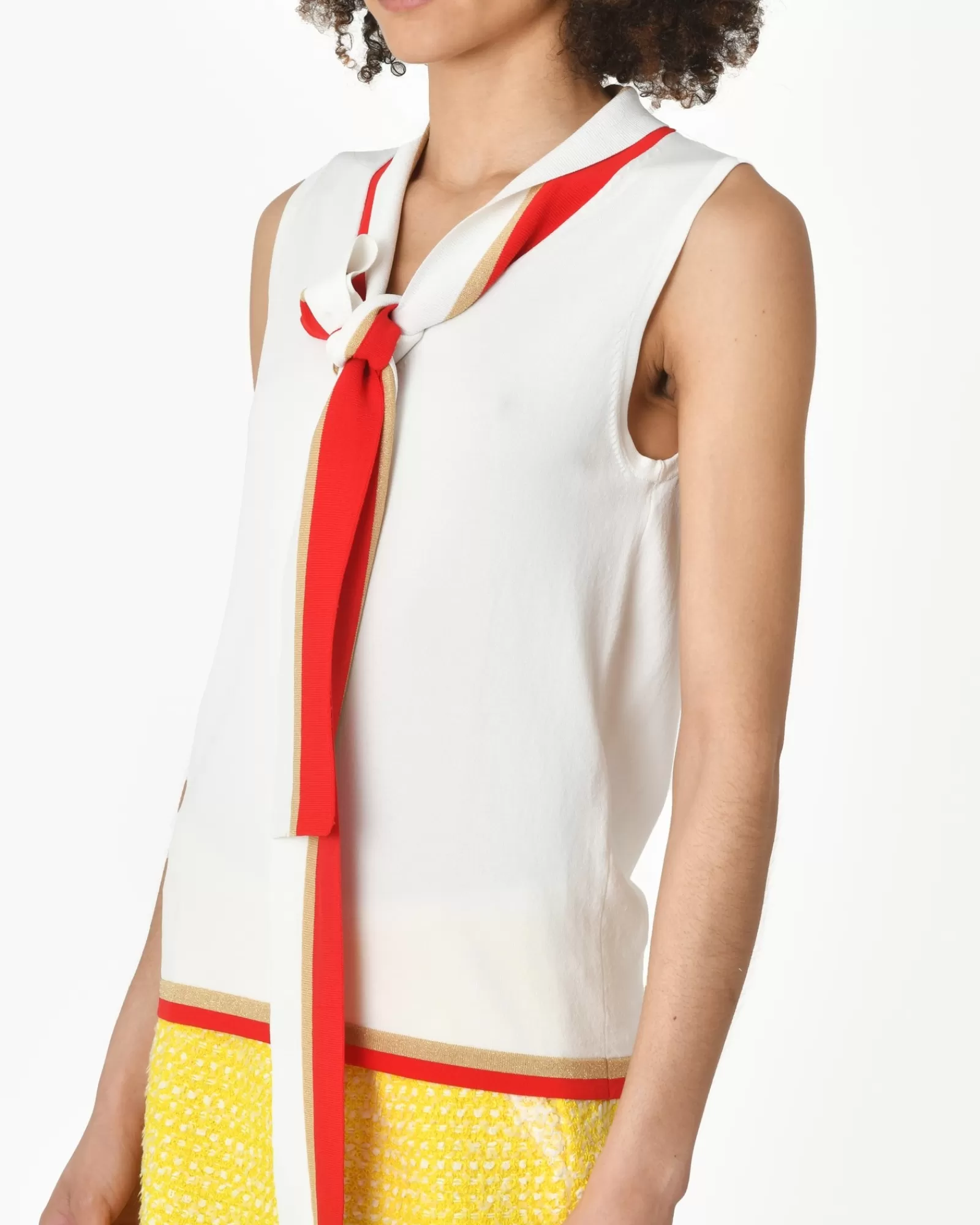 La Piscine Paris Pull bord rouge Edward Achour Blanc Best
