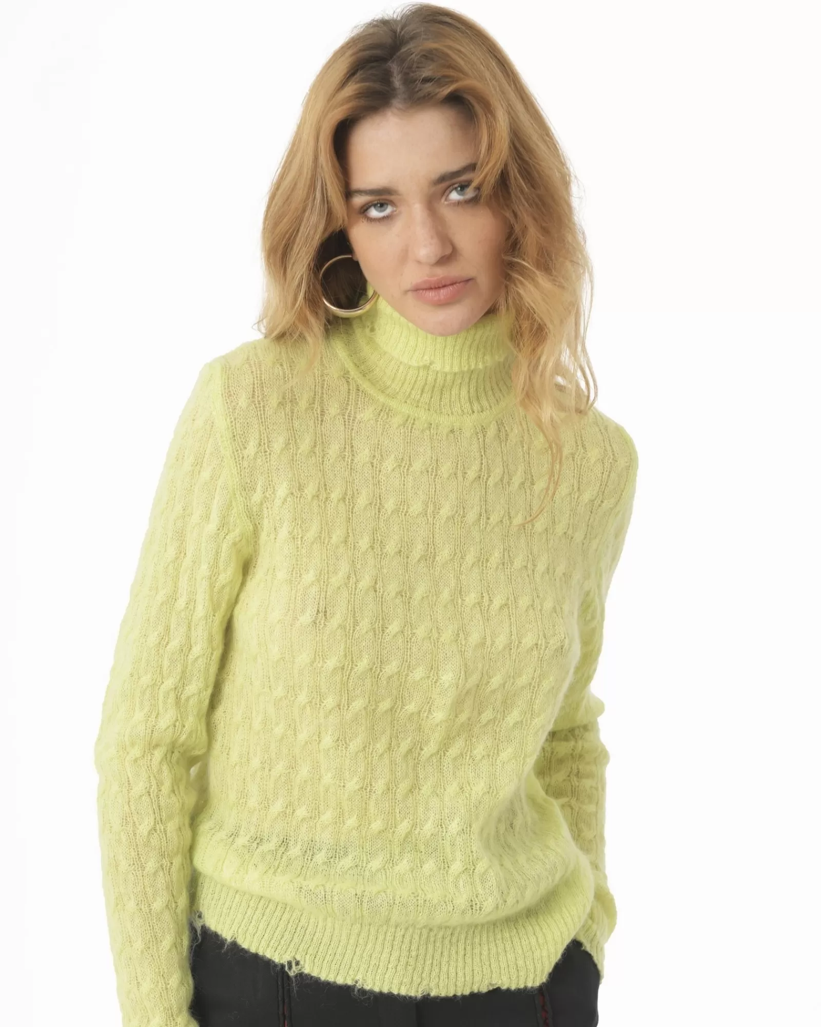 La Piscine Paris Pull col roulé en Mohair Tela Vert Sale
