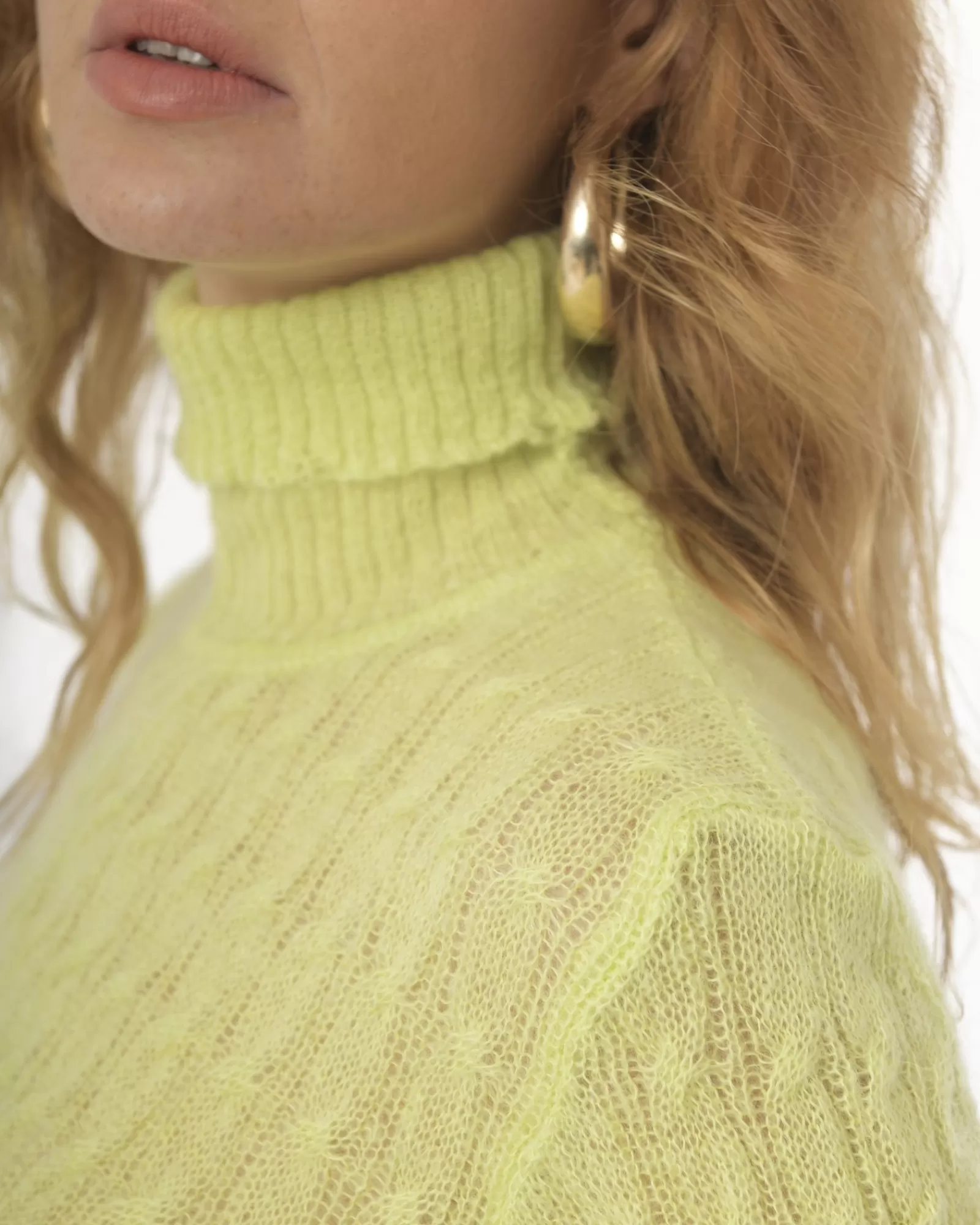 La Piscine Paris Pull col roulé en Mohair Tela Vert Sale