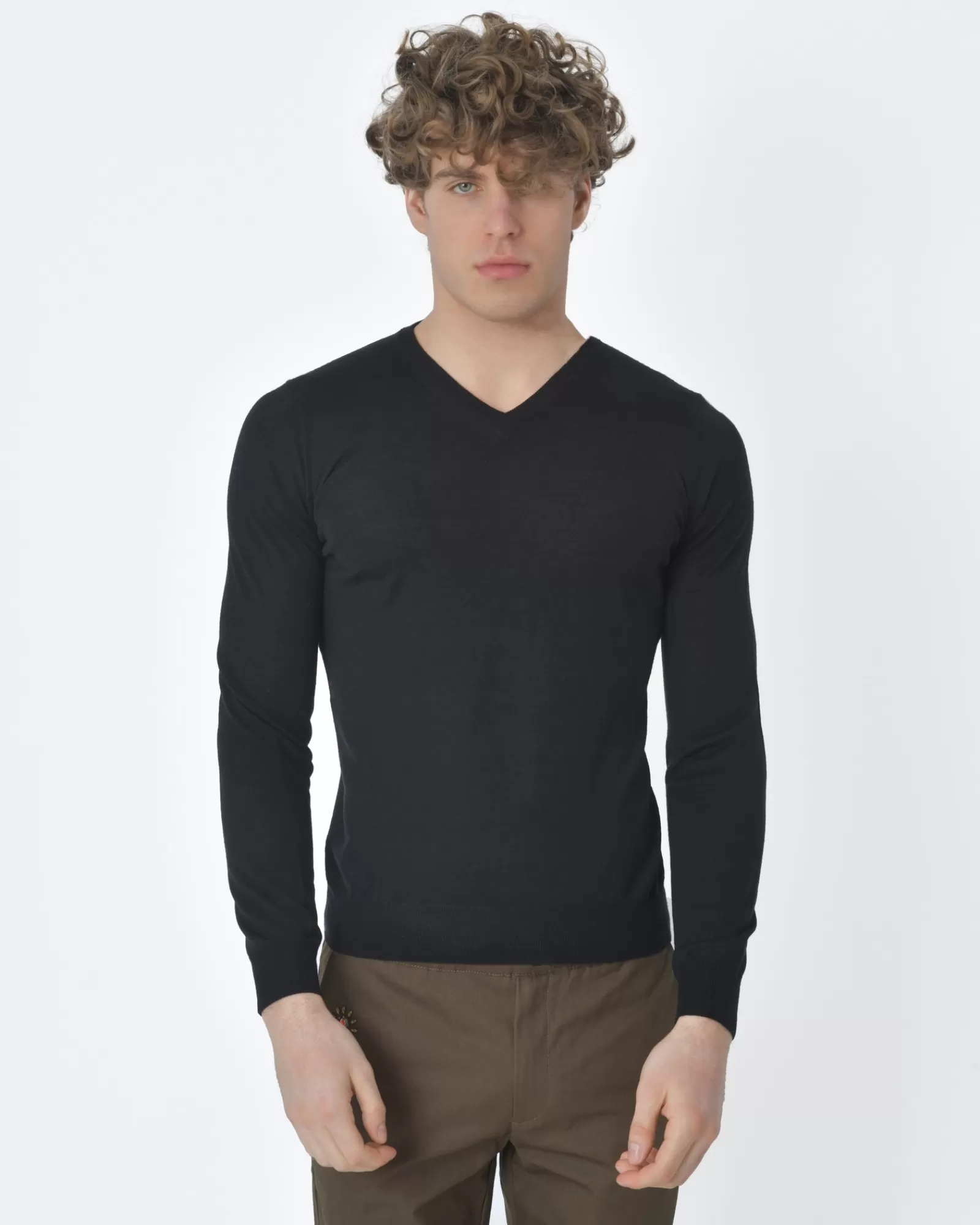 La Piscine Paris Pull col V Vneck Noir Outlet