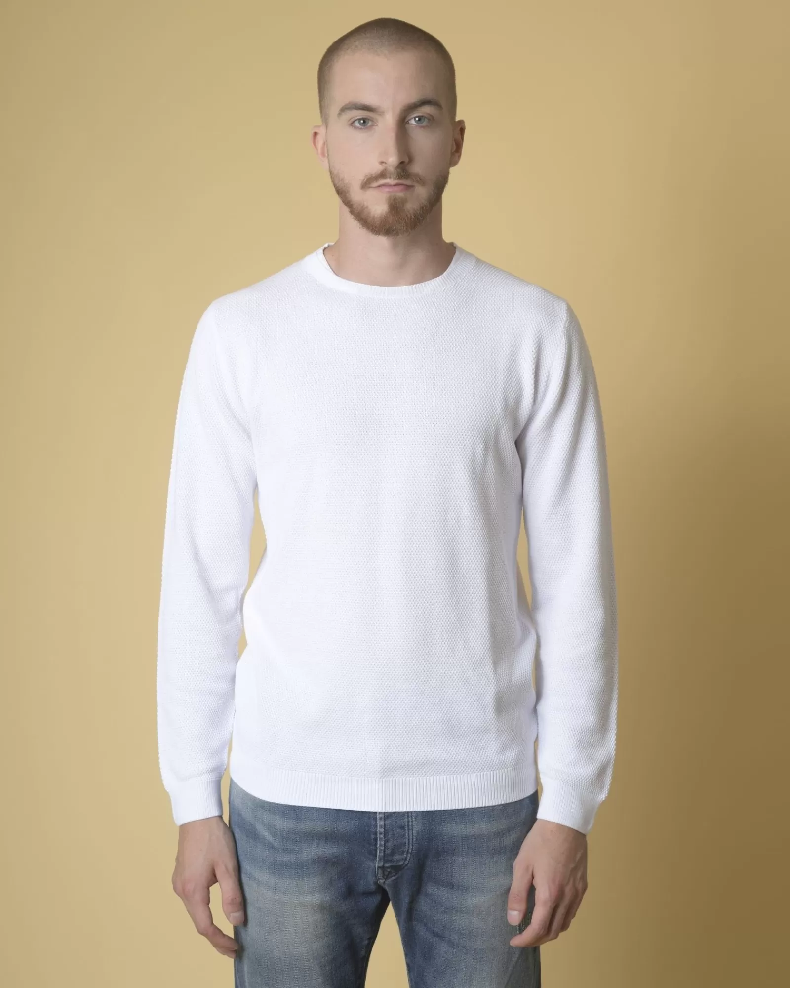 La Piscine Paris Pull en coton texturé Daniele Fiesoli Blanc Outlet