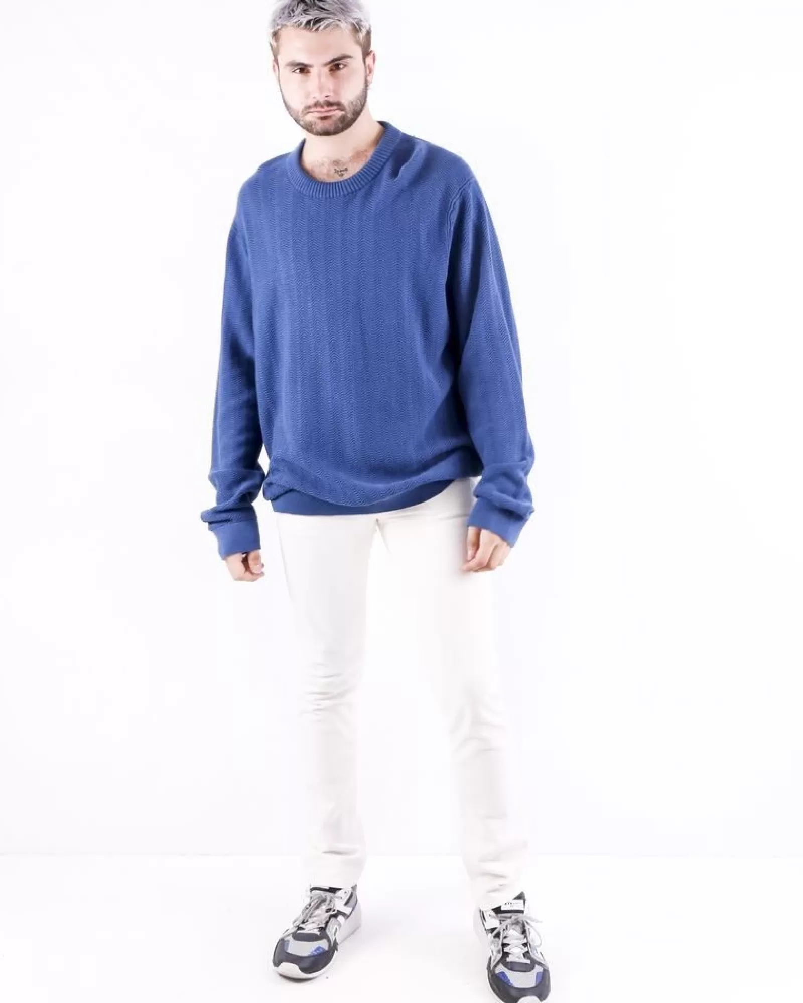 La Piscine Paris Pull en coton à motif zigzag Michael Kors Bleu Best Sale