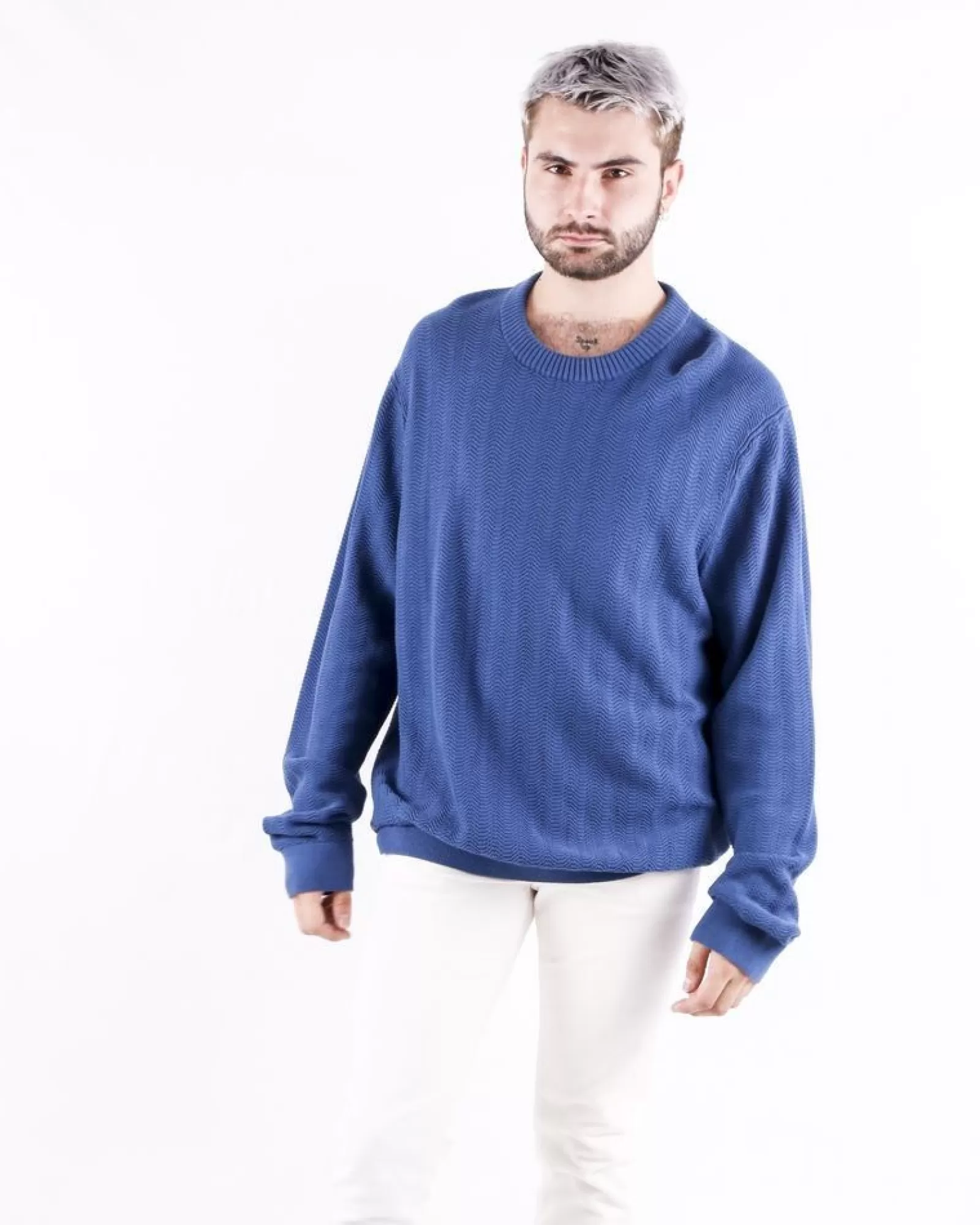 La Piscine Paris Pull en coton à motif zigzag Michael Kors Bleu Best Sale