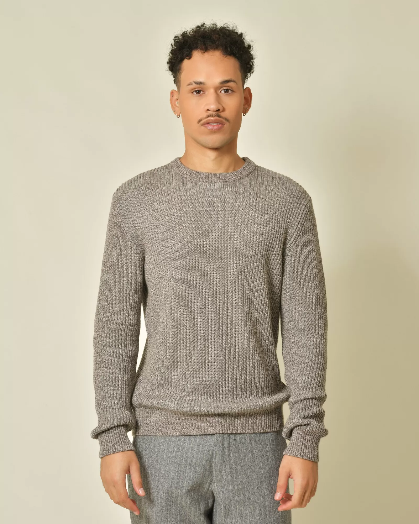 La Piscine Paris Pull en coton et gris Vneck Marron Outlet