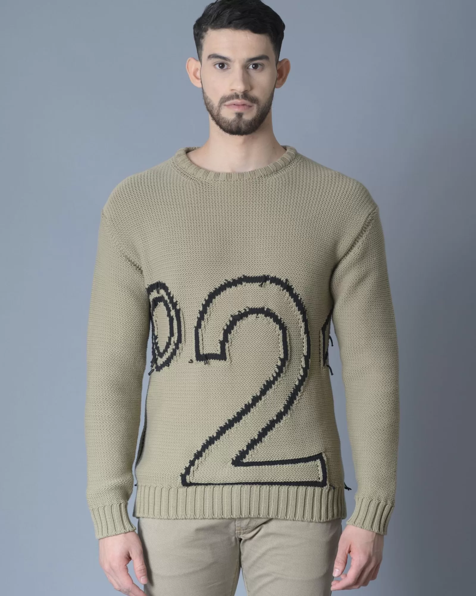 La Piscine Paris Pull en coton mélangé à broderie effet défilé Archive 18-20 Taupe Outlet