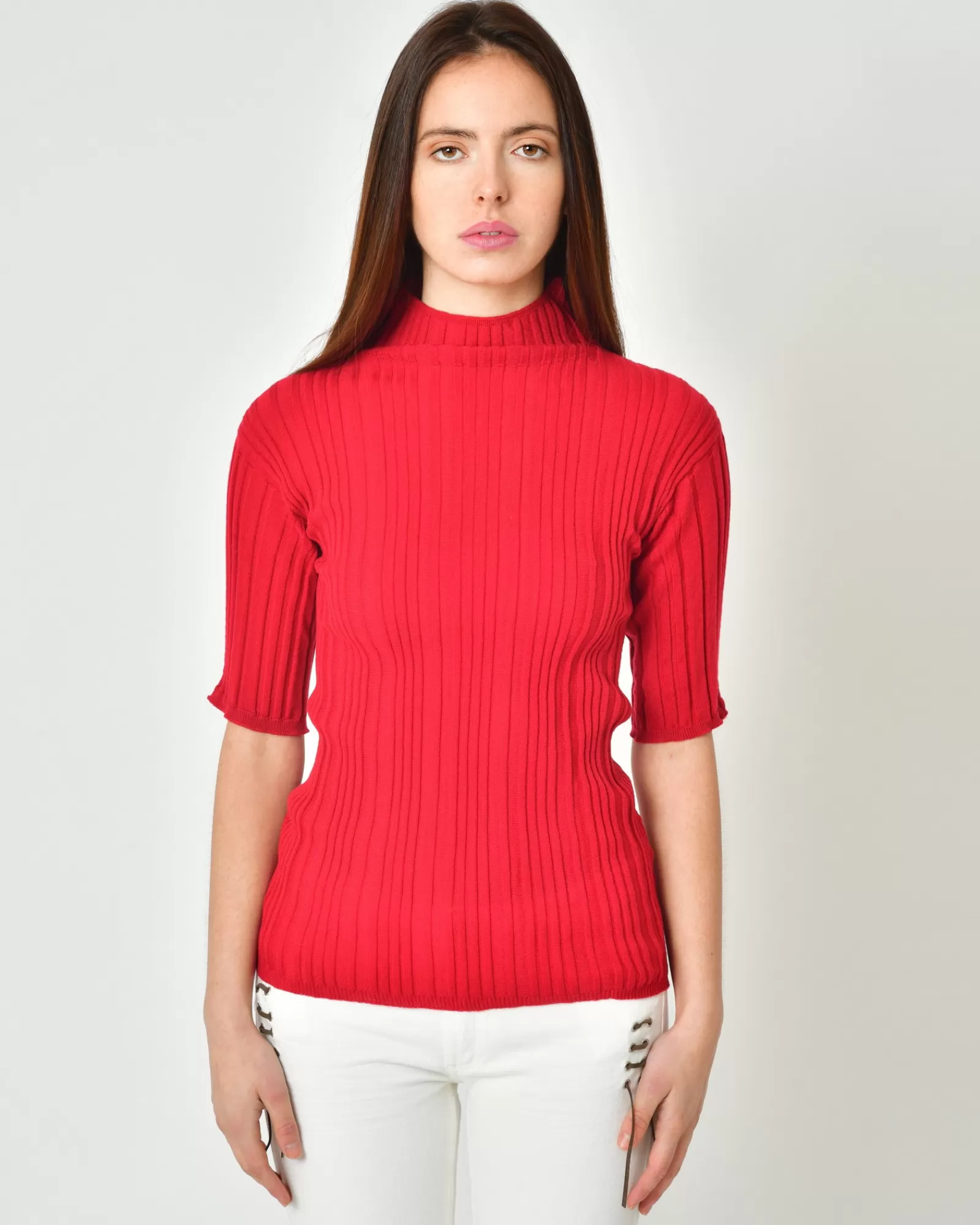 La Piscine Paris Pull en laine côtelé Malloni Rouge Flash Sale