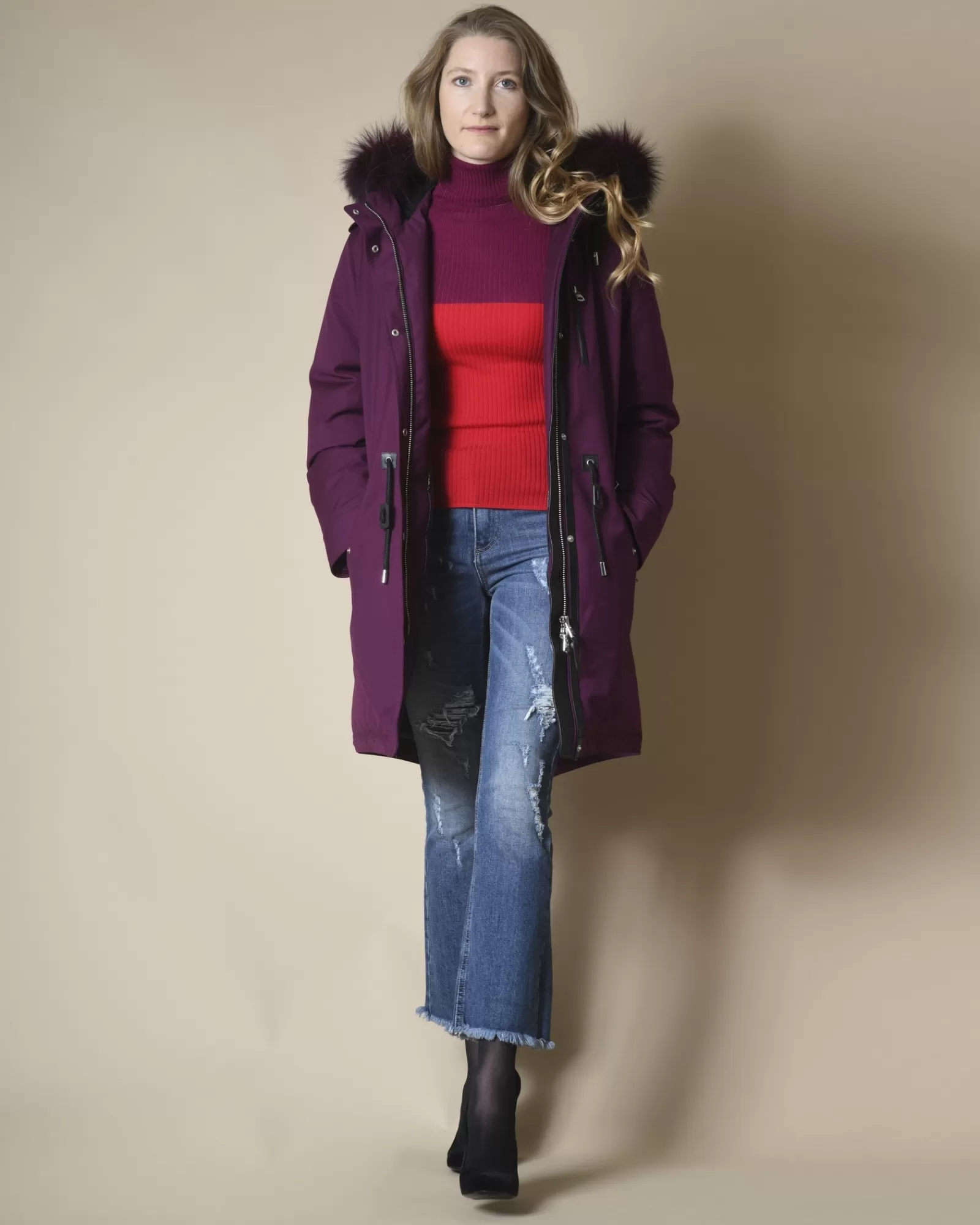 La Piscine Paris Pull en laine et cachemire côtelé Stefano Mortari Rouge Shop
