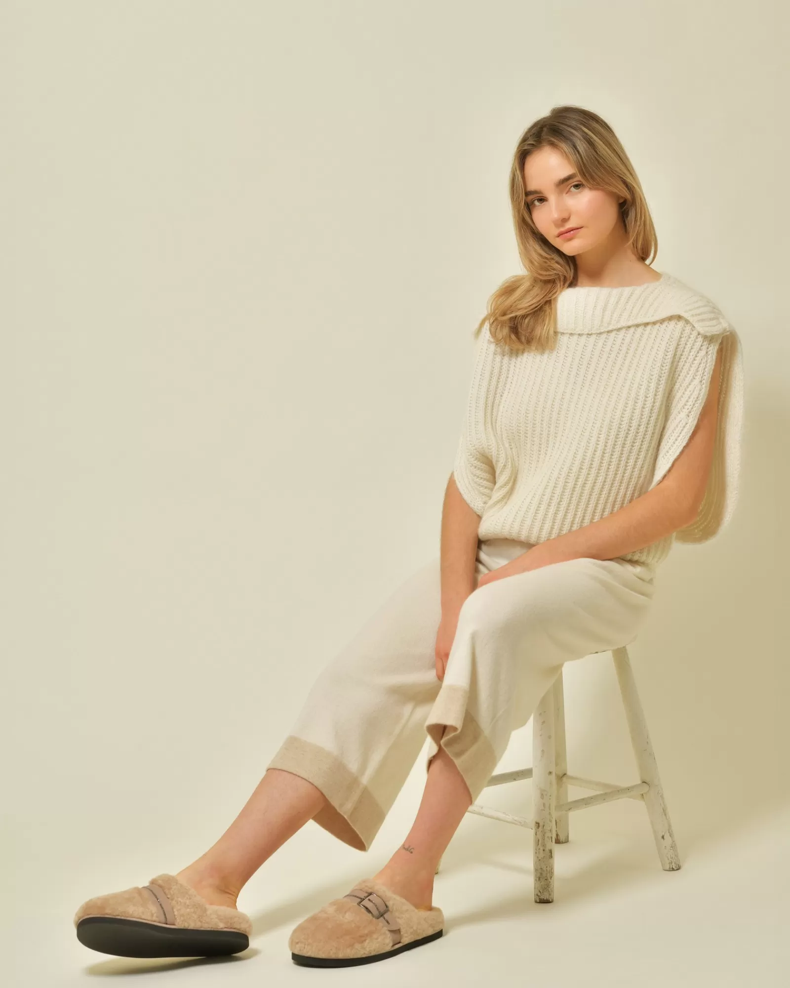 La Piscine Paris Pull en laine et cachemire mélangé Fabiana Filippi Beige Discount