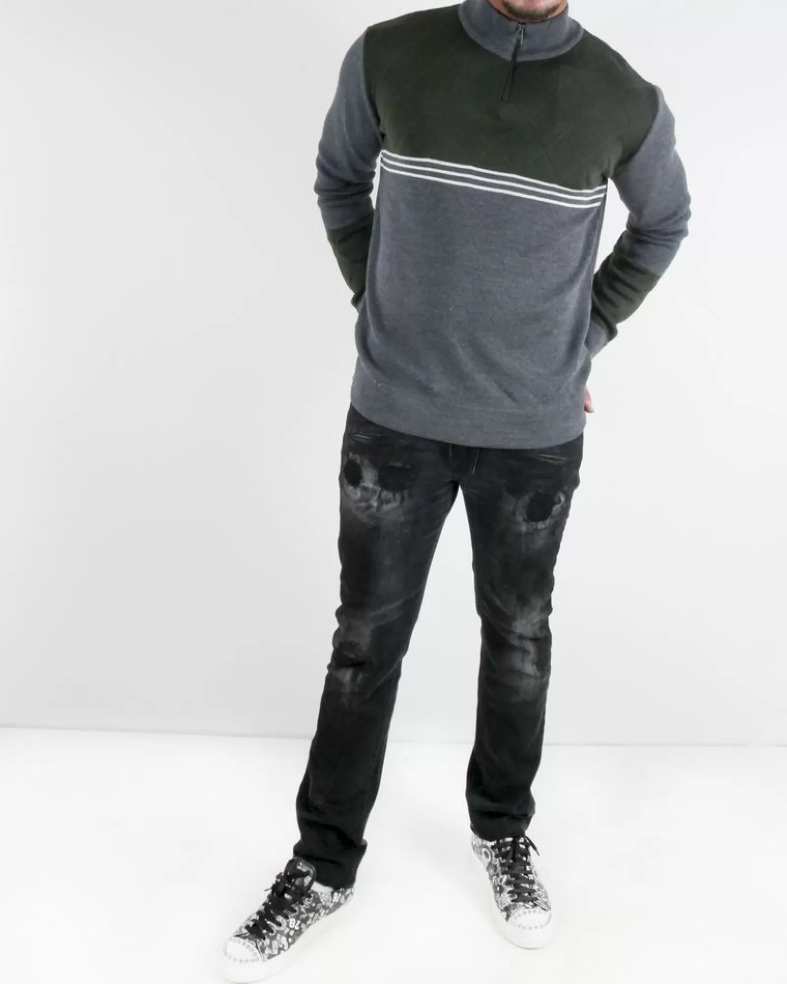 La Piscine Paris Pull en laine à col zippé Obvious Gris Shop