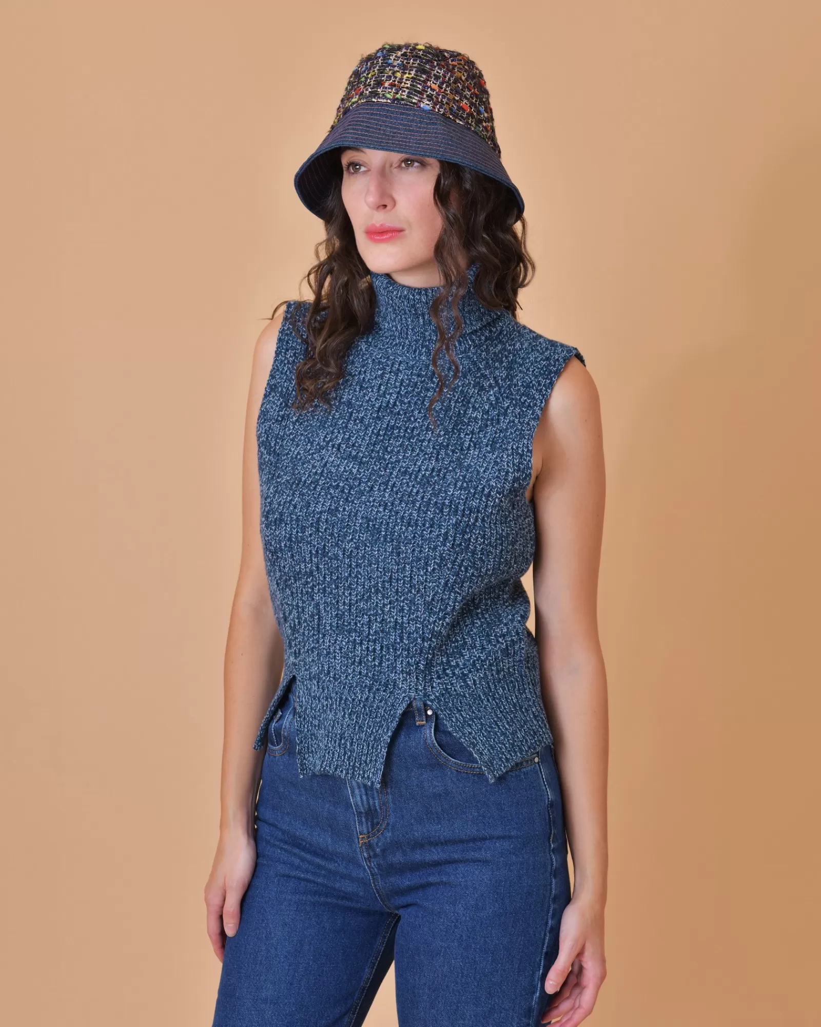 La Piscine Paris Pull en laine mélangée sans manches Chloé Stora Bleu Best