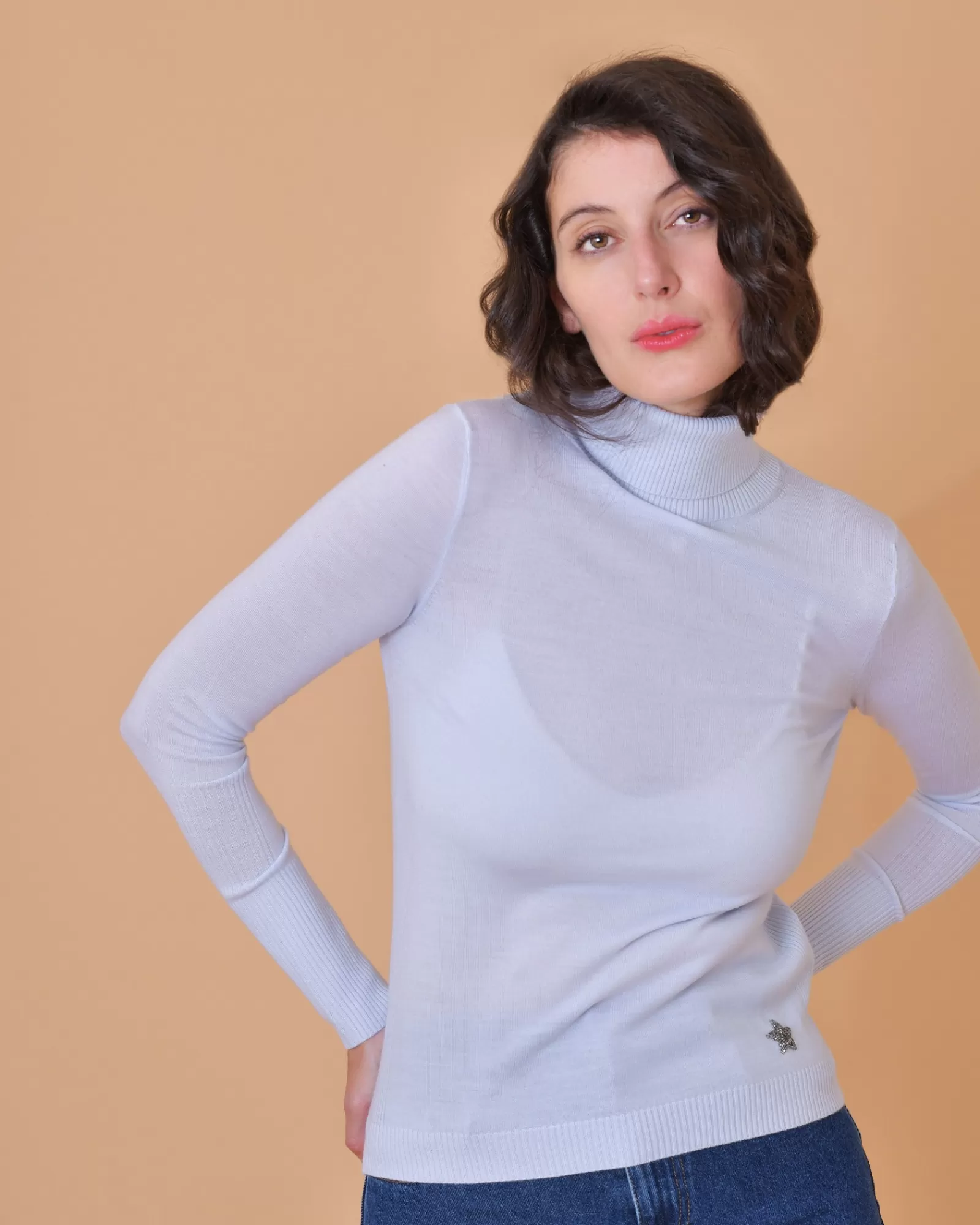 La Piscine Paris Pull en laine vierge et cachemire Lorena Antoniazzi Bleu Best