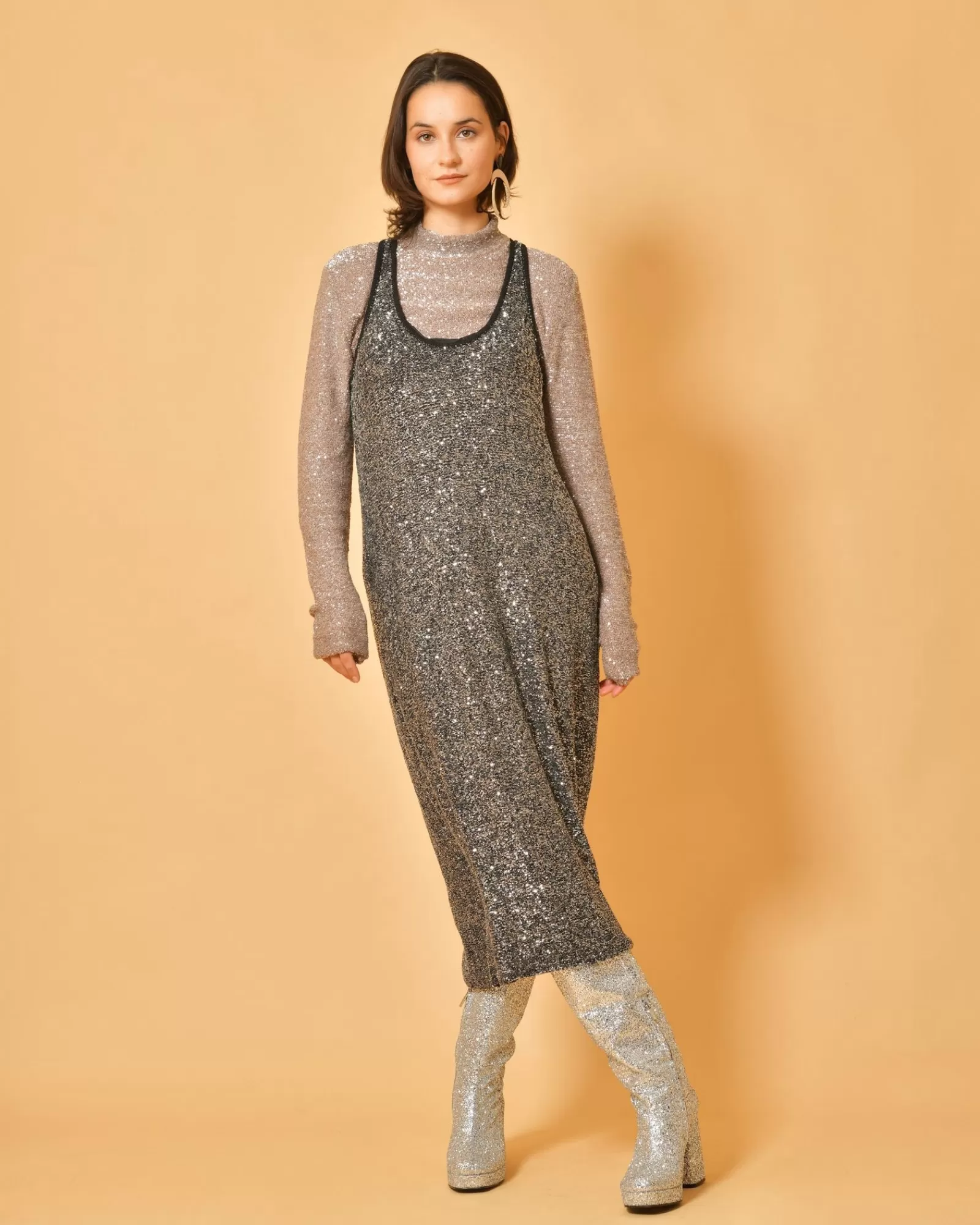 La Piscine Paris Pull en maille à paillettes Fabiana Filippi Rose Cheap