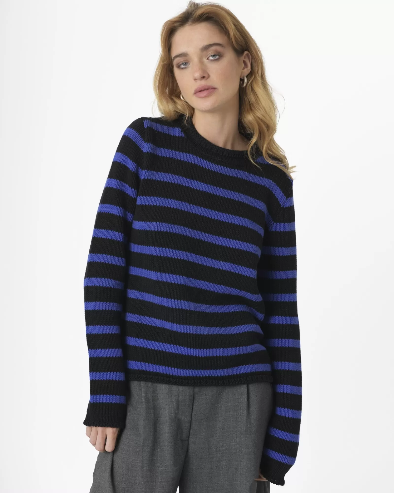 La Piscine Paris Pull en maille à rayures L'Edition Bleu Fashion