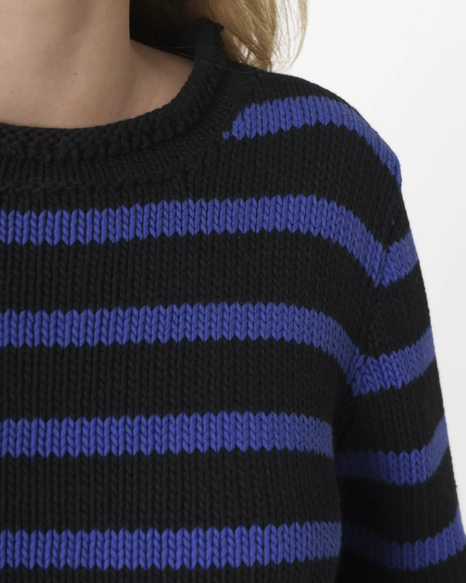 La Piscine Paris Pull en maille à rayures L'Edition Bleu Fashion