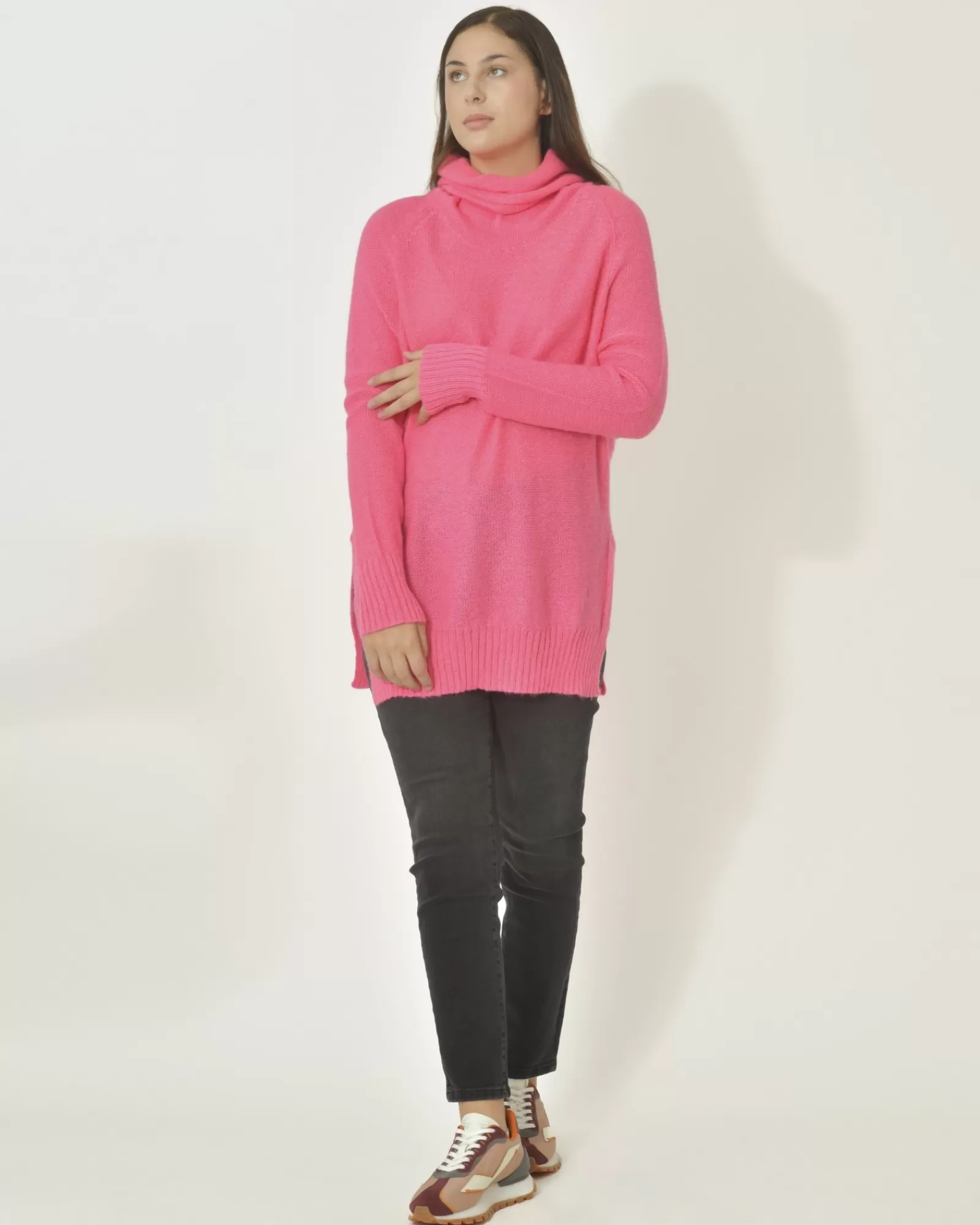 La Piscine Paris Pull en mohair mélangé à col roulé Emma White Rose Sale
