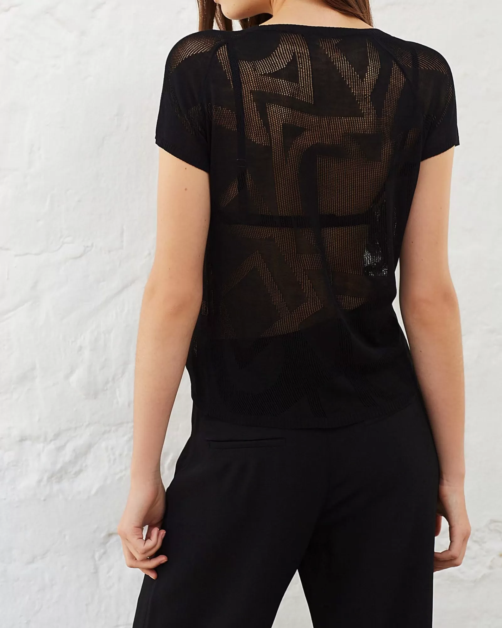 La Piscine Paris Pull en viscose à imprimé ajouré Chacok Noir Cheap