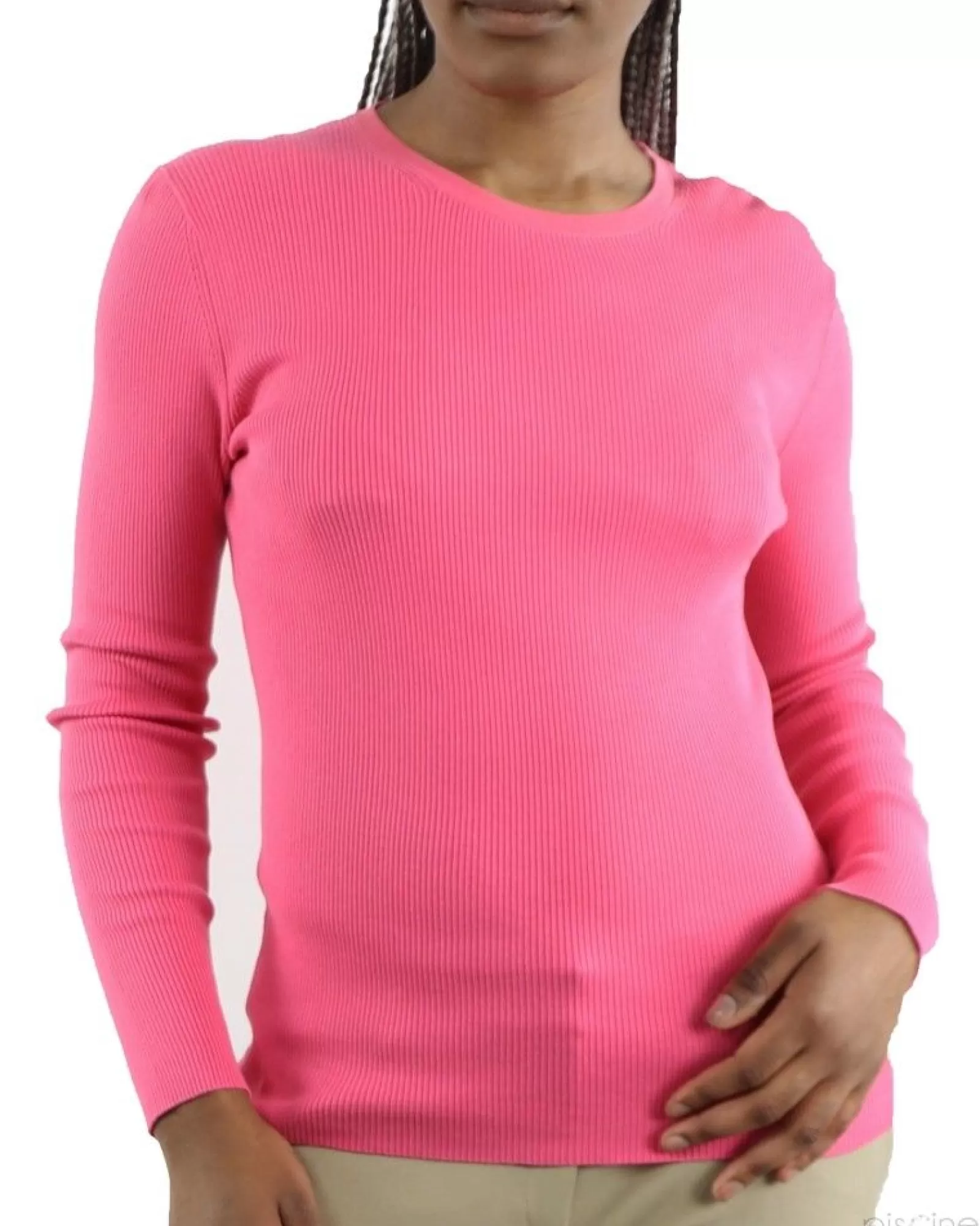 La Piscine Paris Pull fin côtelé en coton Michael Kors Rose Cheap