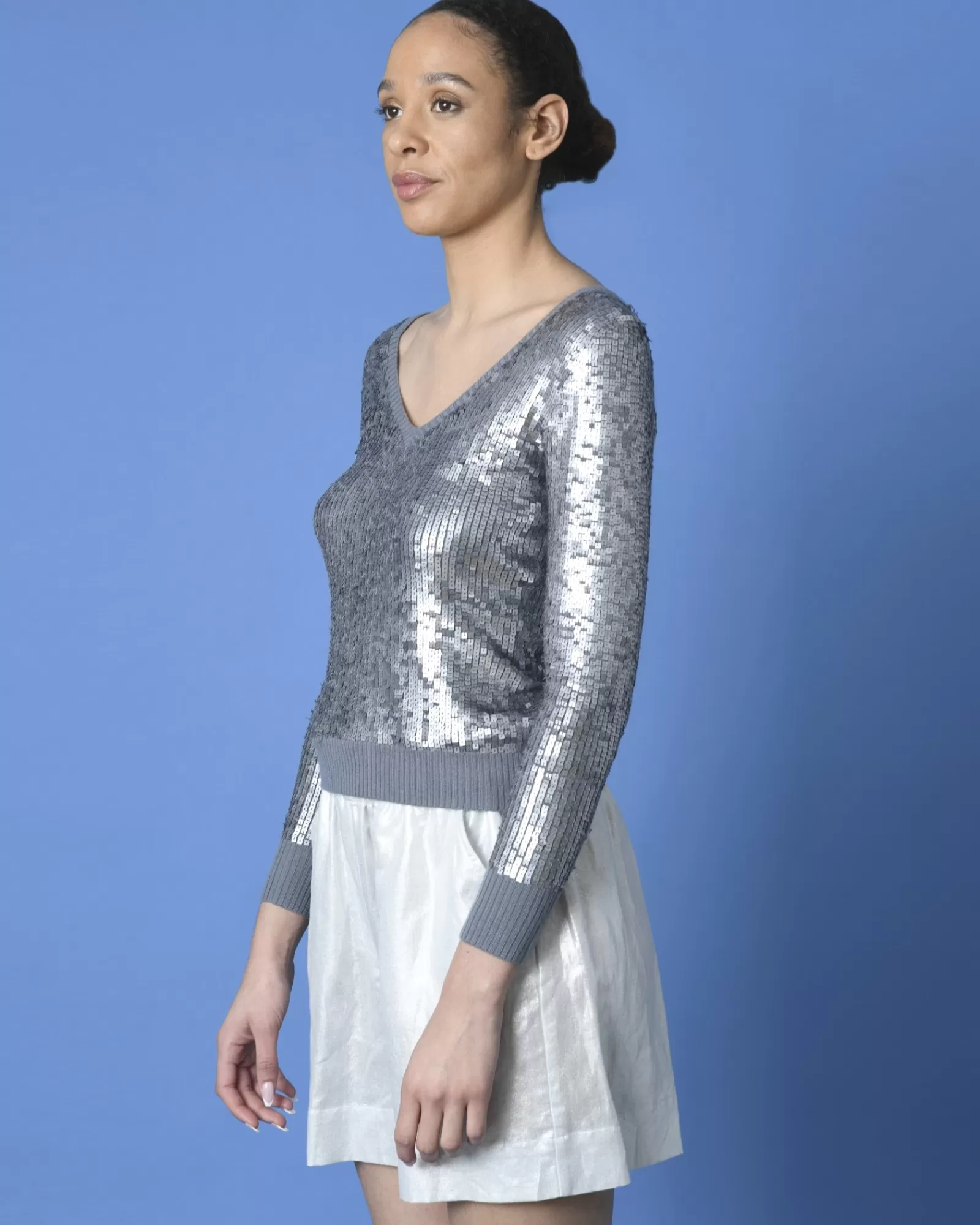 La Piscine Paris Pull gris à sequins Phillip Lim Argenté Fashion