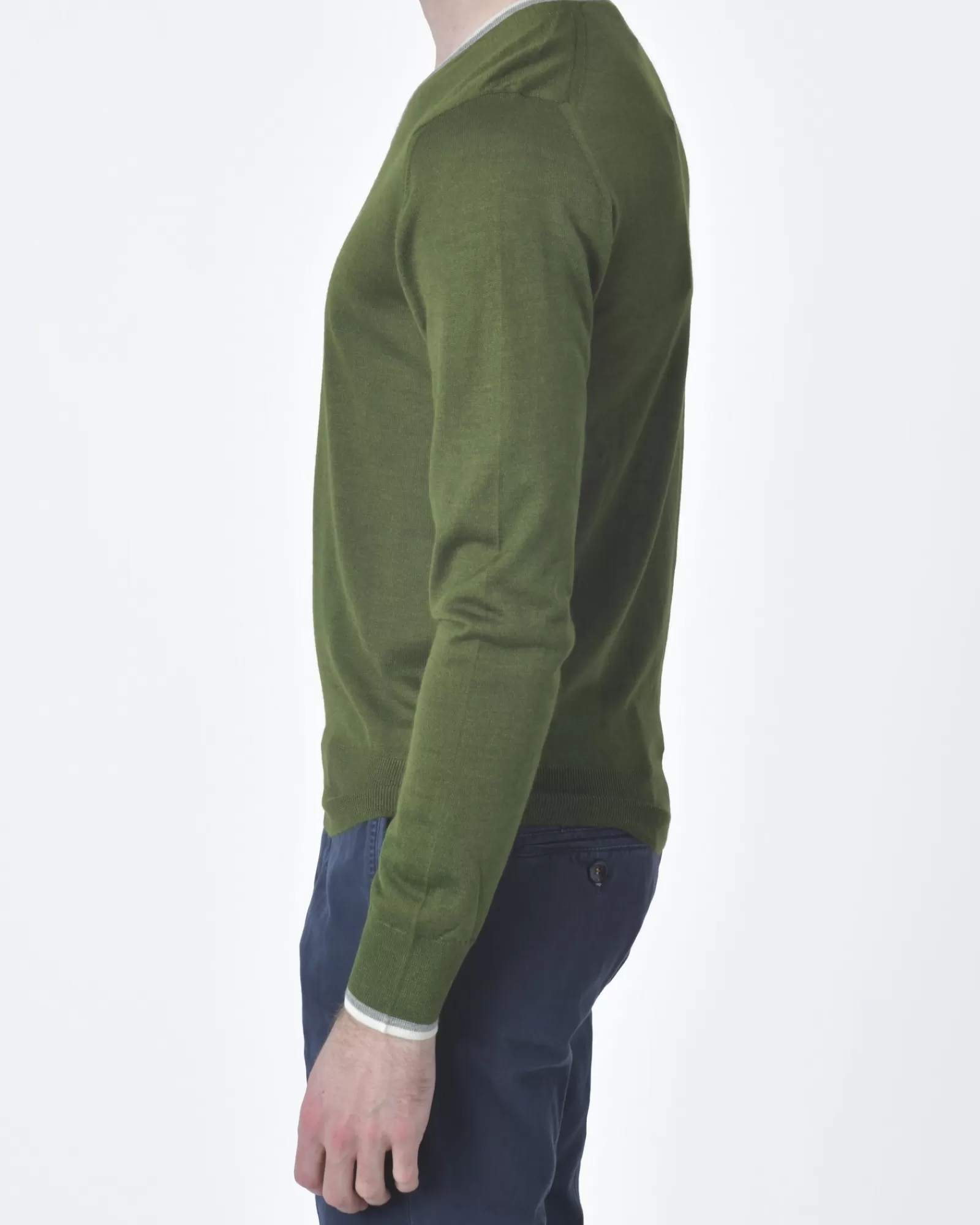 La Piscine Paris Pull maille vert Fausto Reali Vannucci Kaki Cheap