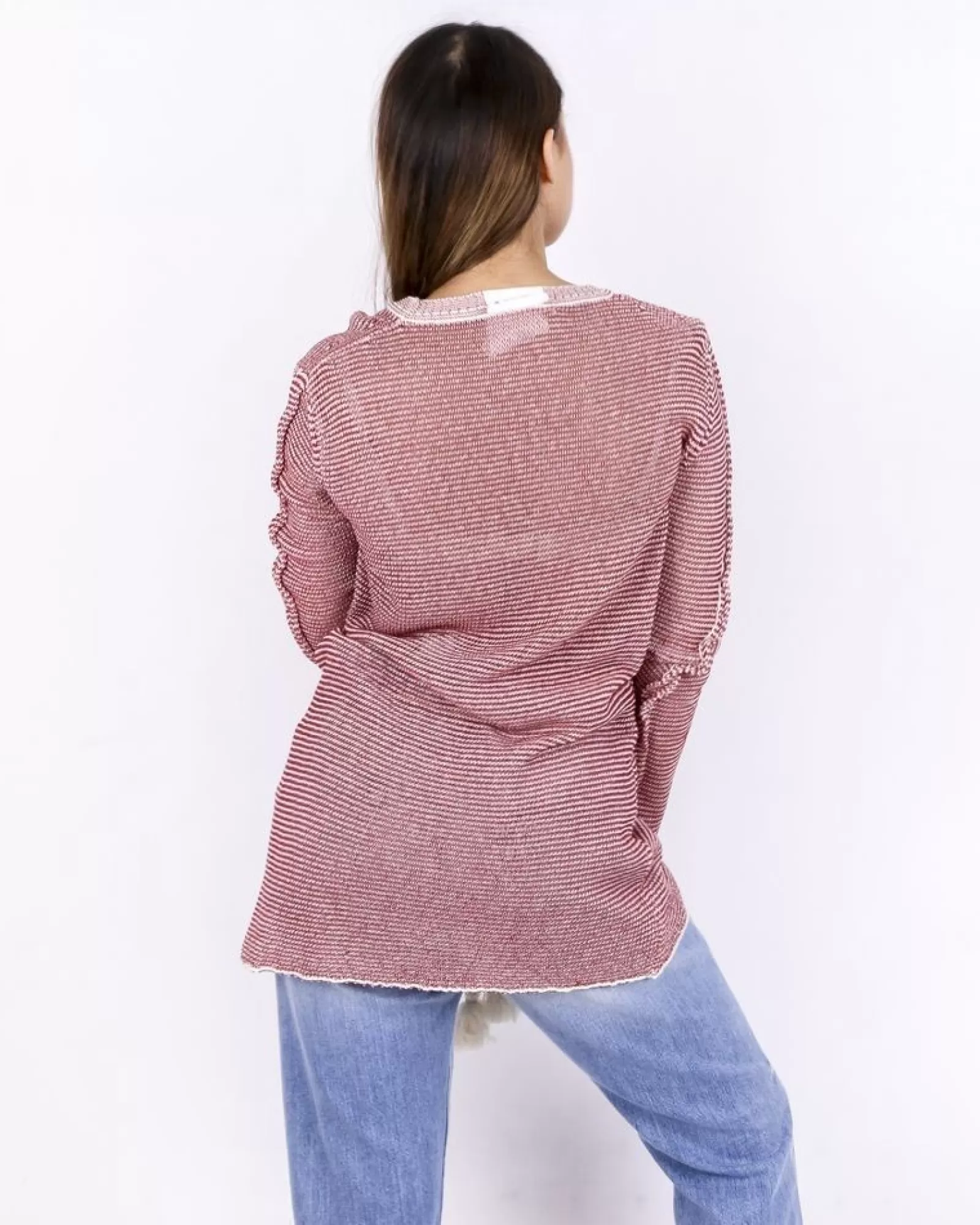La Piscine Paris Pull oversize en coton rayé rouge Lost & Found Bordeaux Best