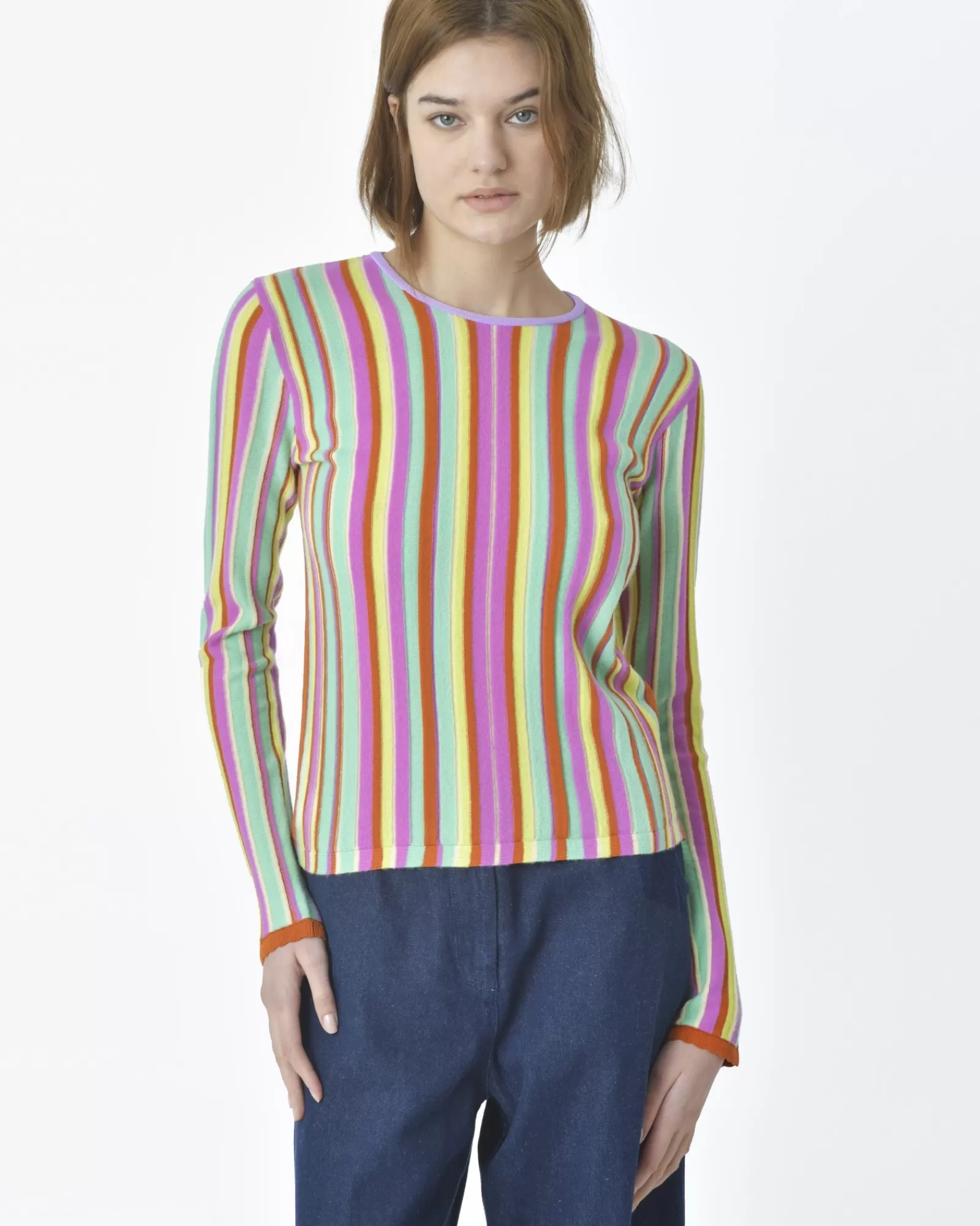 La Piscine Paris Pull rayé multicolore Forte Forte Rose Clearance